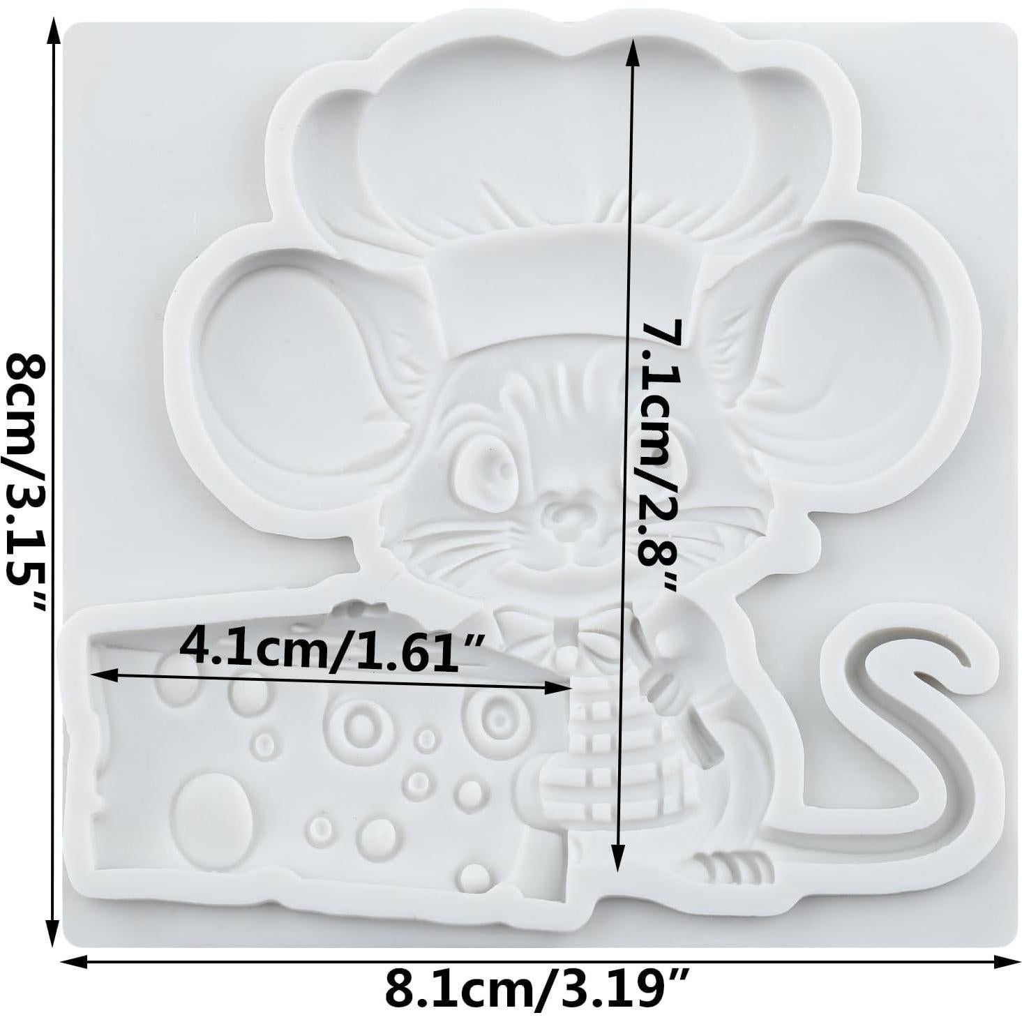 Molde de Silicona Ratón Lingzhi para Fondant y Chocolate 8x7 cm