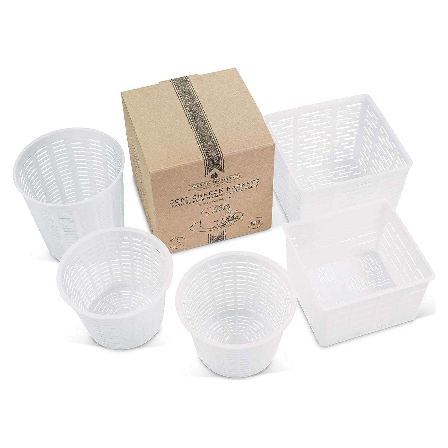 Moldes para hacer queso Country Trading Co. - 5 piezas italianas