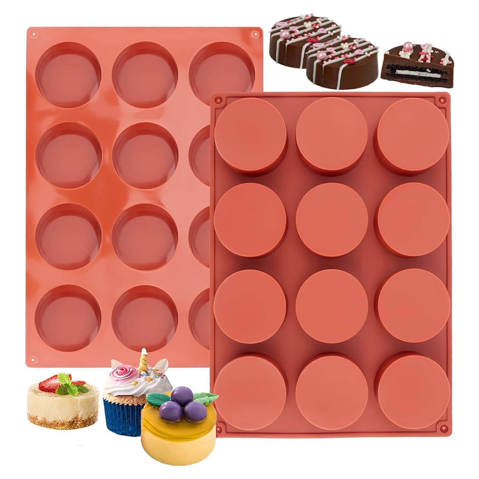 Molde de Silicona Redondo Ocmoiy para Galletas y Postres - 2 Piezas