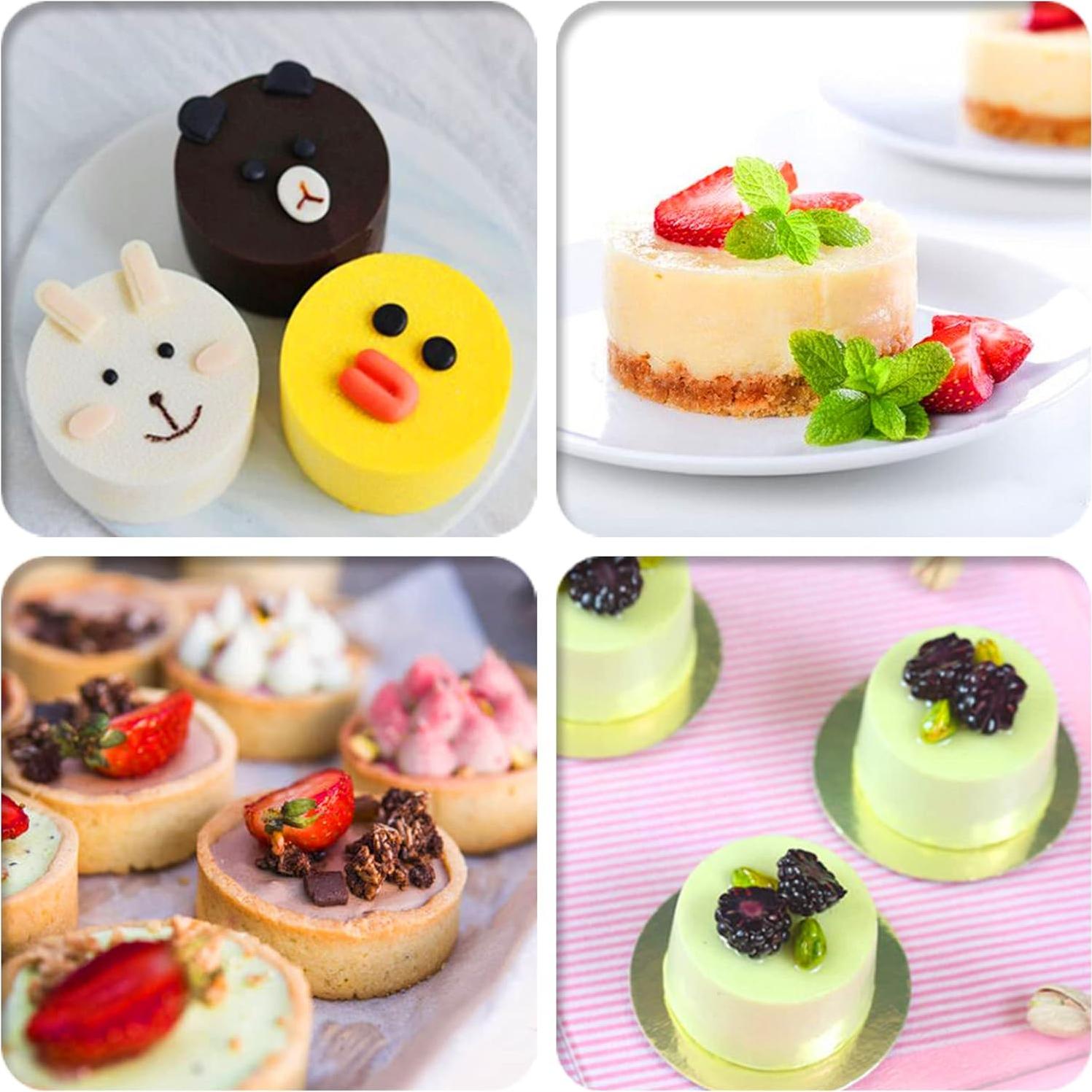 Molde de Silicona Redondo Ocmoiy para Galletas y Postres - 2 Piezas