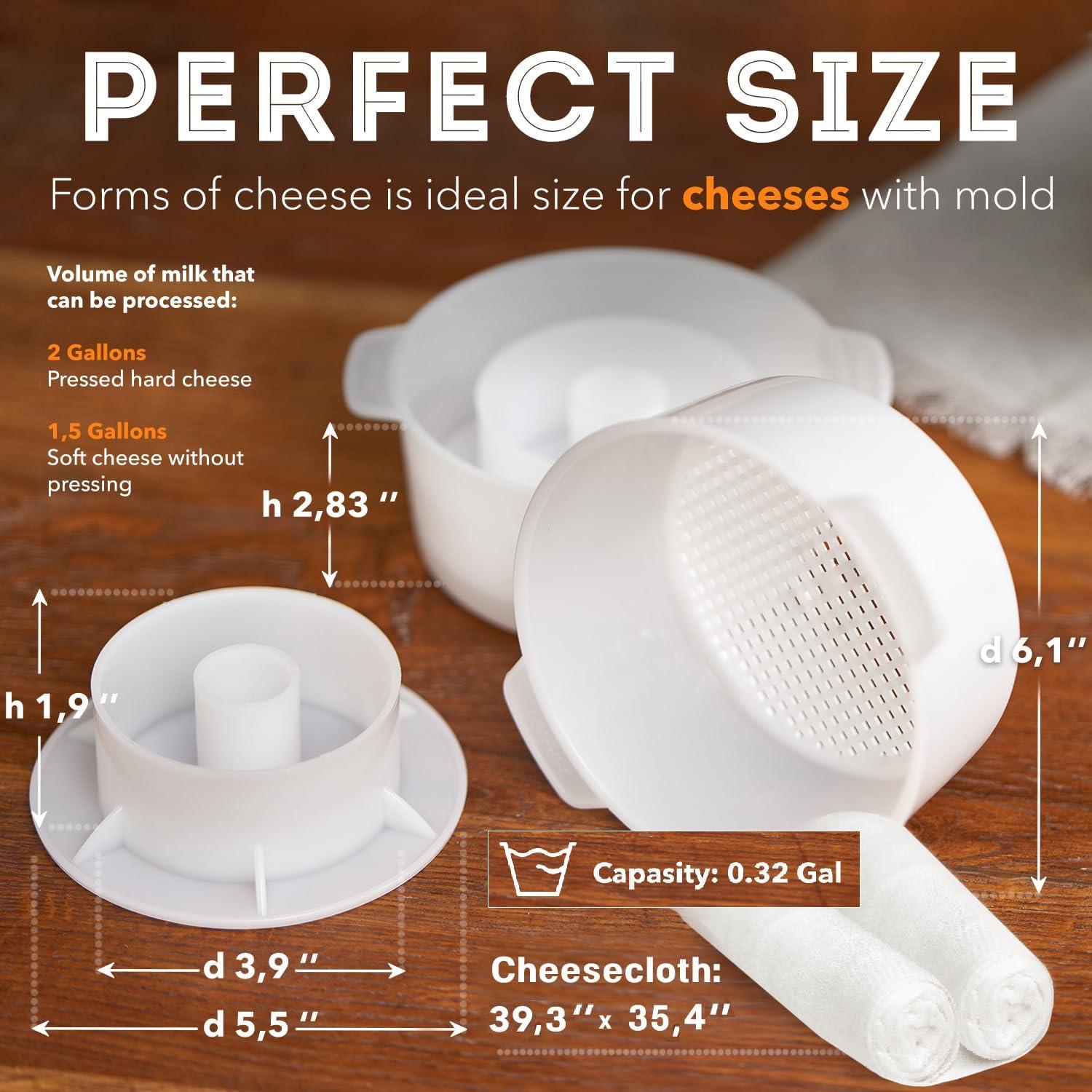 Kit de Moldes para Queso PetriStor 2 Piezas 1.2L con Pistón