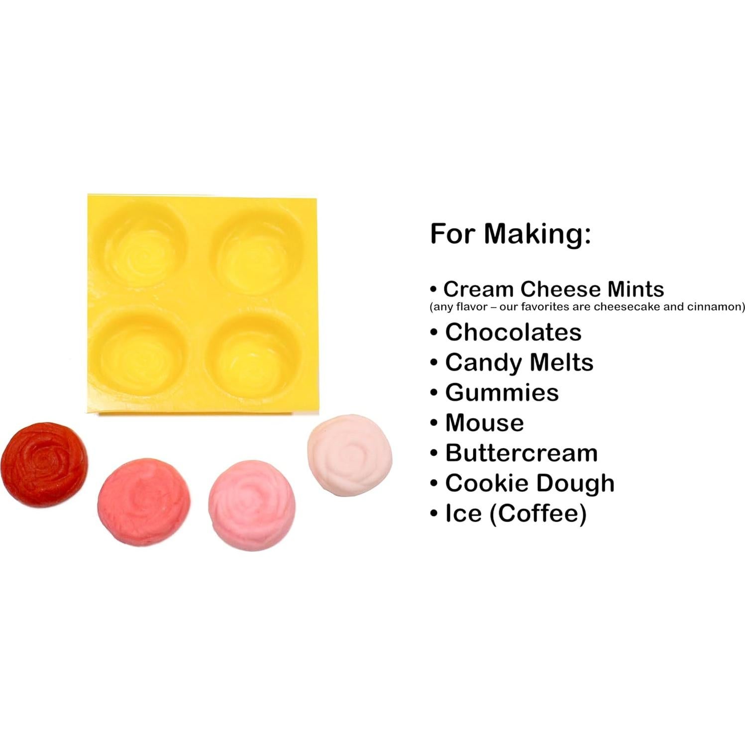 Molde de Silicona Rosa 4 Cavidades EDELAINE'S para Caramelos