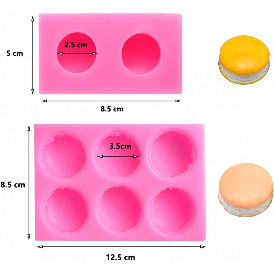 Juego de 2 Moldes de Silicona para Jabón 3D Redondo