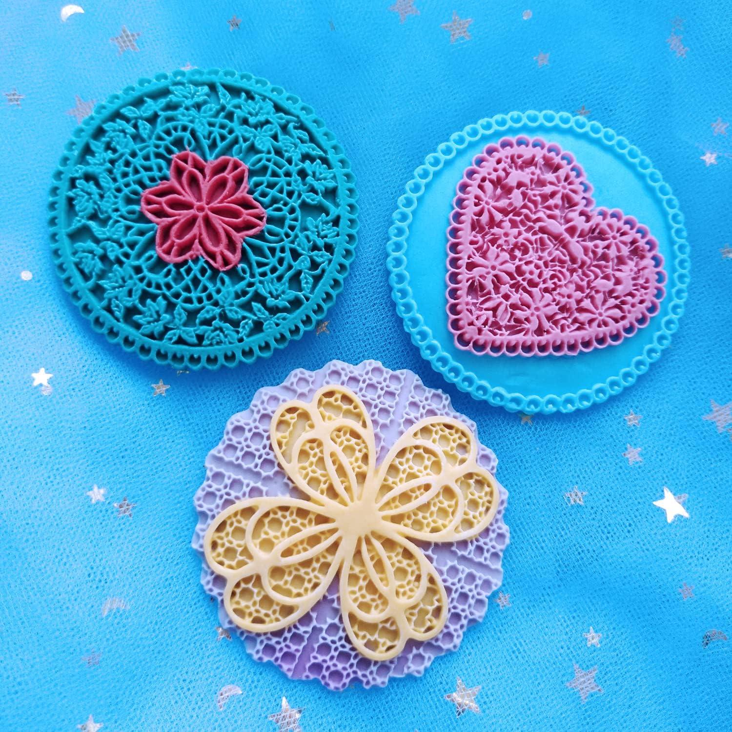 Set de 3 Moldes de Silicona para Fondant Anyana - Encaje Cupcakes