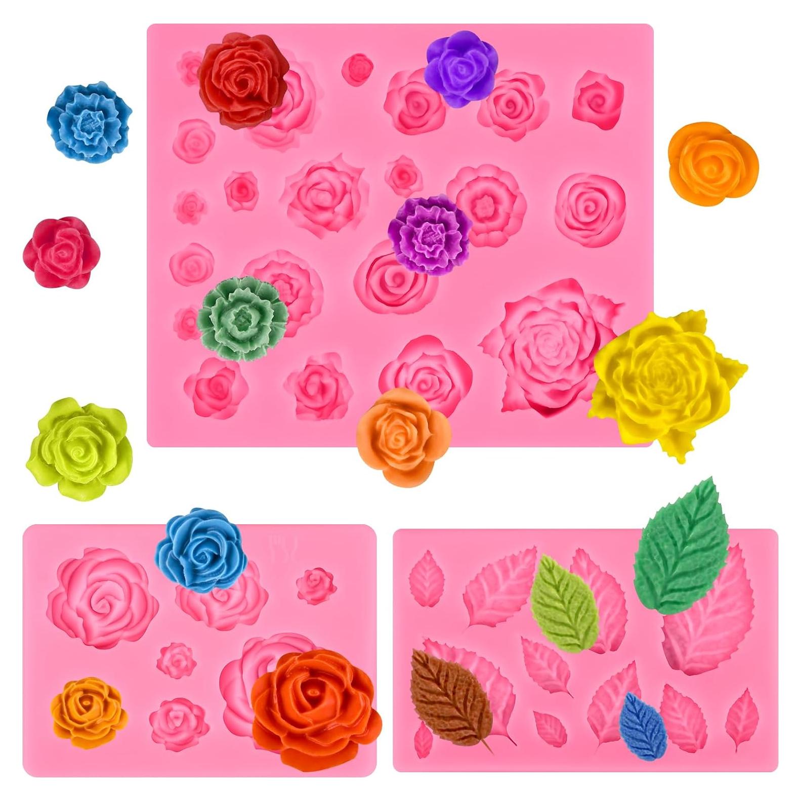 Molde de Silicona Actvty para Flores y Hojas - 3 Piezas