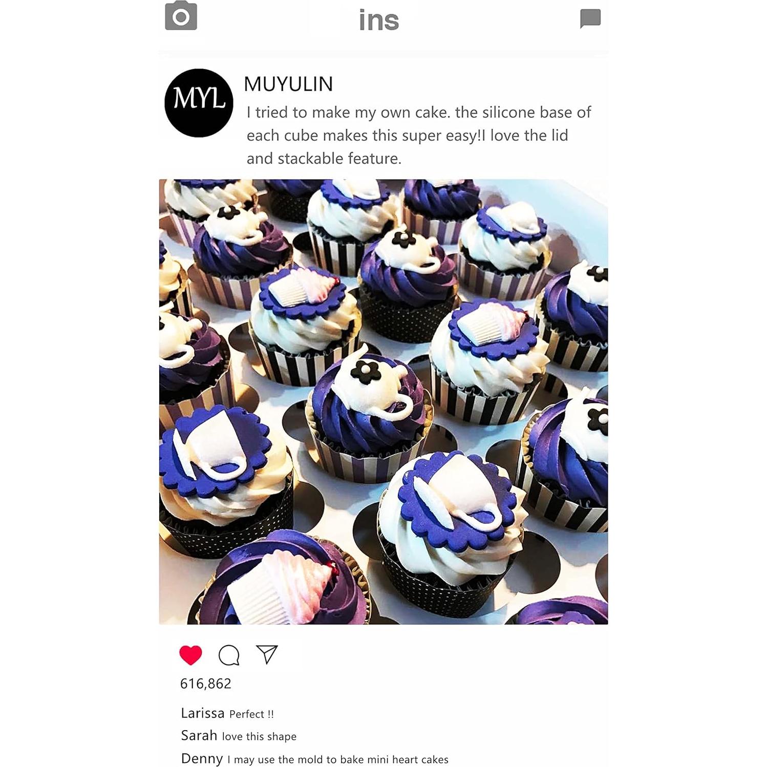 Molde de Fondant de Silicona Muyulin para Cupcakes - 4 Piezas