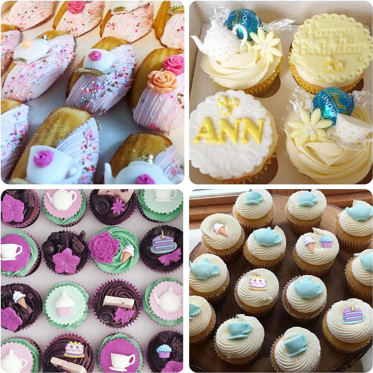 Molde de Fondant de Silicona Muyulin para Cupcakes - 4 Piezas