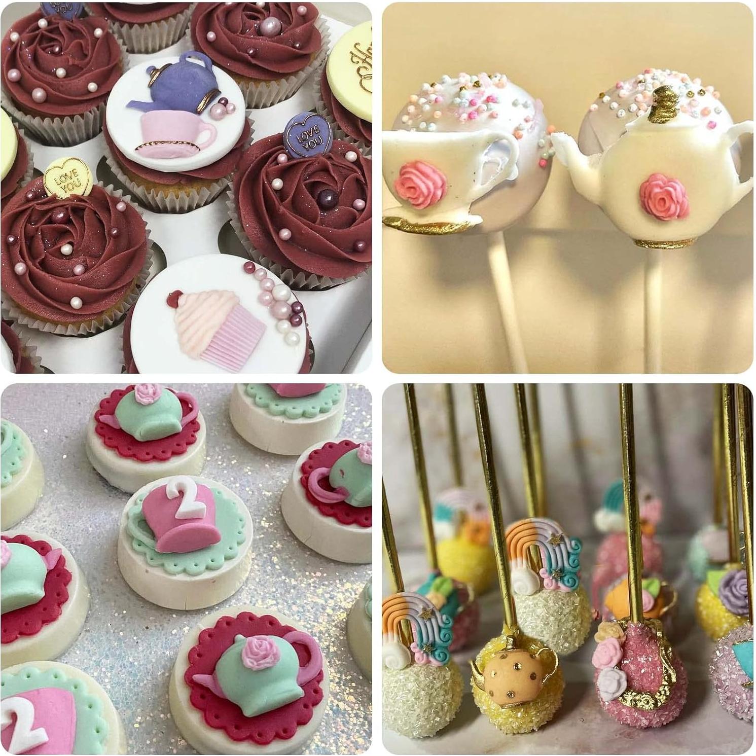 Molde de Fondant de Silicona Muyulin para Cupcakes - 4 Piezas