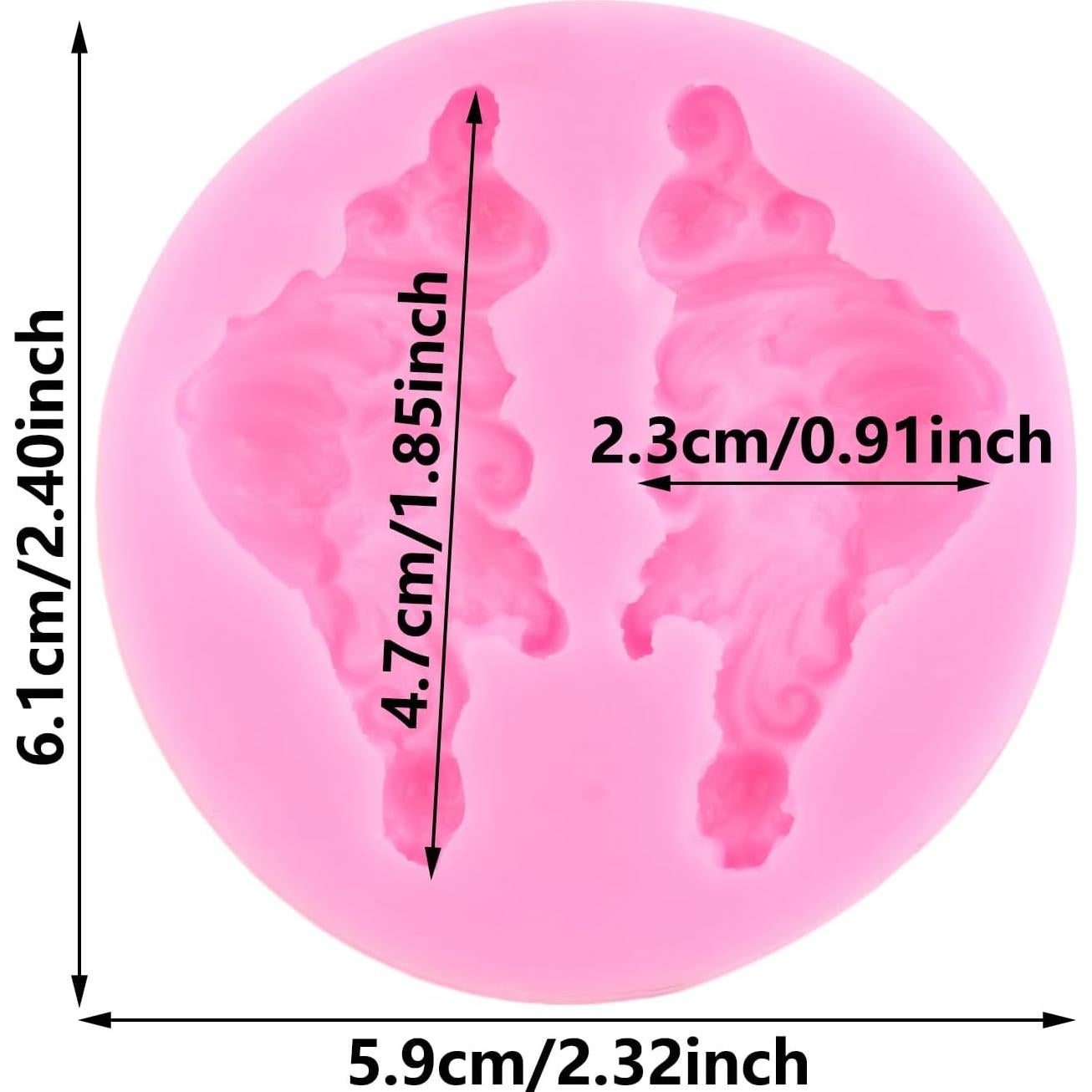 Baroque Fondant Molds Scroll Border Lace Silicone Molds Angel Candy Mold for Cake Decoration Cupcake Topper Chocolate Polymer Clay Gum Paste