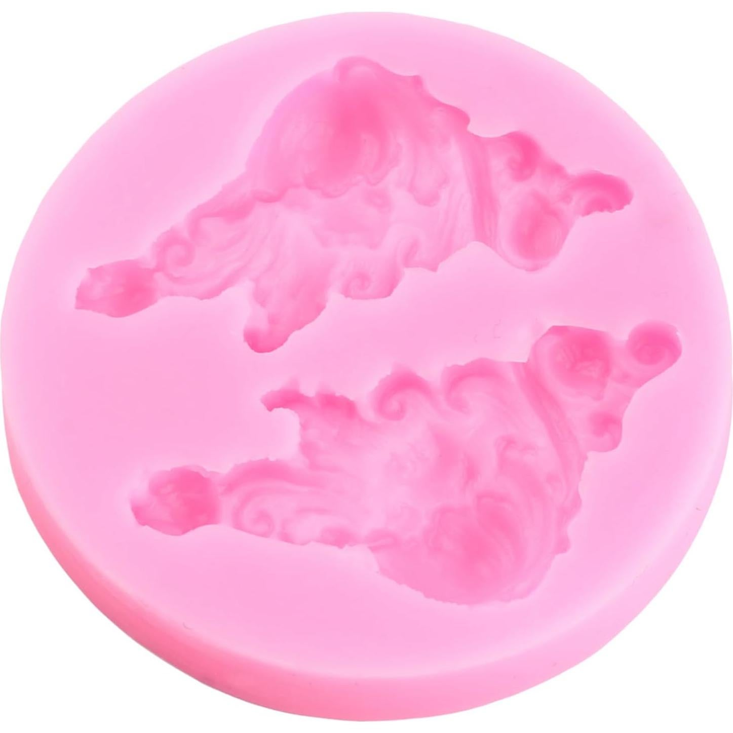 Baroque Fondant Molds Scroll Border Lace Silicone Molds Angel Candy Mold for Cake Decoration Cupcake Topper Chocolate Polymer Clay Gum Paste