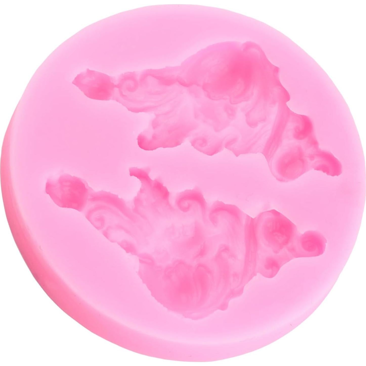 Baroque Fondant Molds Scroll Border Lace Silicone Molds Angel Candy Mold for Cake Decoration Cupcake Topper Chocolate Polymer Clay Gum Paste