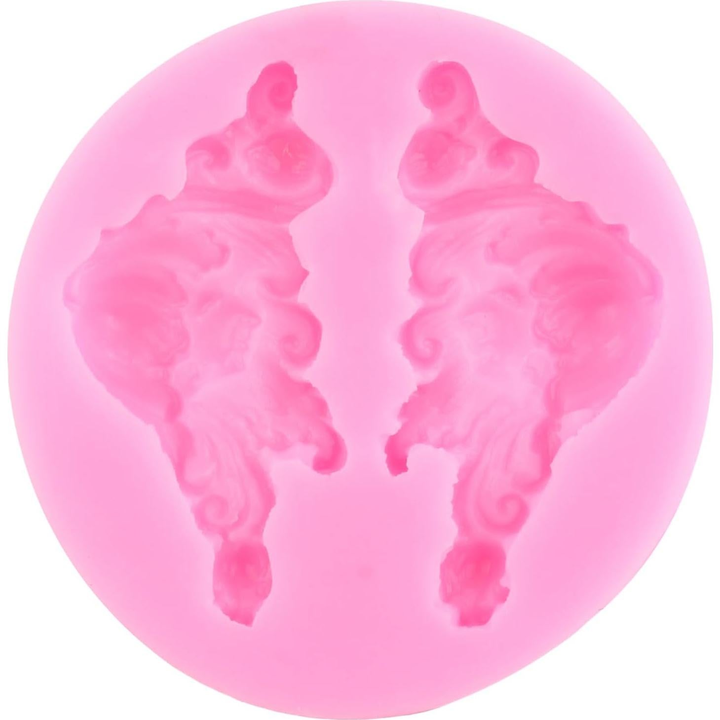 Baroque Fondant Molds Scroll Border Lace Silicone Molds Angel Candy Mold for Cake Decoration Cupcake Topper Chocolate Polymer Clay Gum Paste