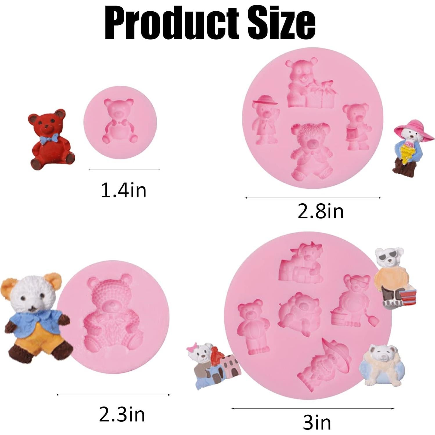 Moldes de Silicona para Pasteles Osito YWZBOMOLDRM 4 Pcs