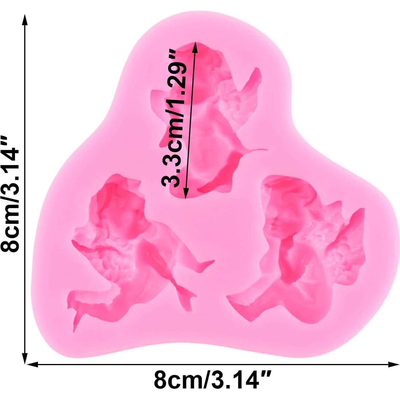 Angel Baby Fondant Mold Angel Cherub Cake Decorating Silicone Molds For Cake Decoration Cupcake Topper Chocolate Candy Gum Paste Polymer Clay