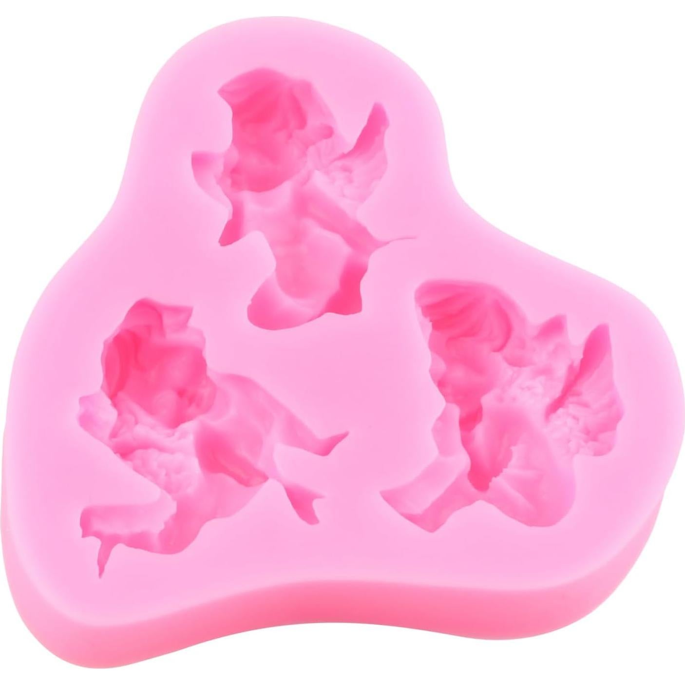 Angel Baby Fondant Mold Angel Cherub Cake Decorating Silicone Molds For Cake Decoration Cupcake Topper Chocolate Candy Gum Paste Polymer Clay