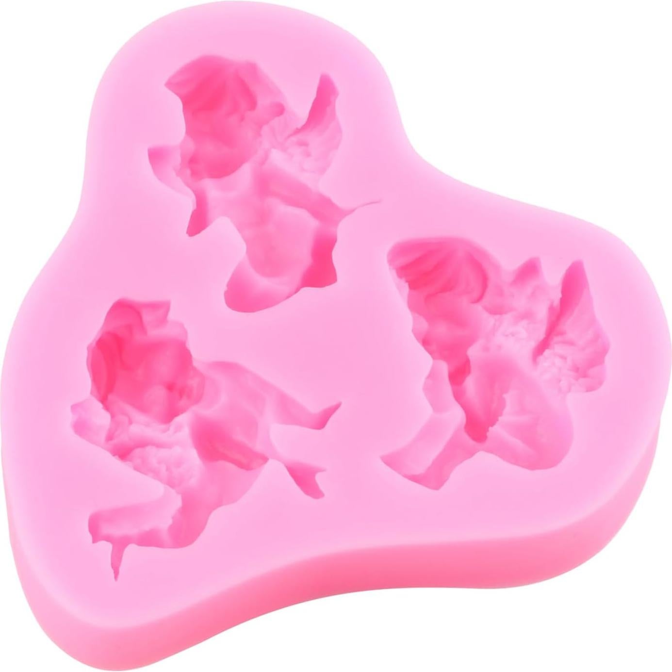 Angel Baby Fondant Mold Angel Cherub Cake Decorating Silicone Molds For Cake Decoration Cupcake Topper Chocolate Candy Gum Paste Polymer Clay