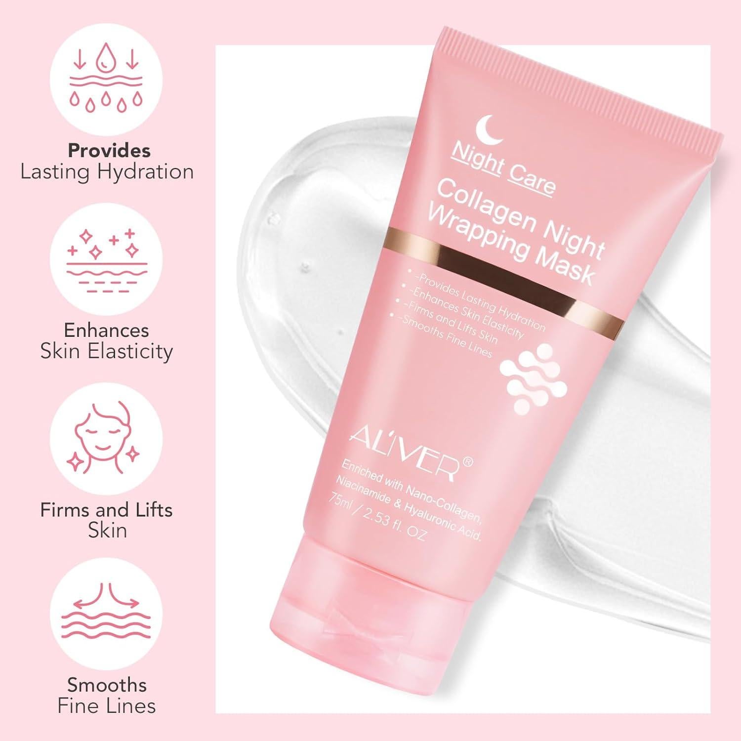 Mascarilla Nocturna de Colágeno SHANWU Hidratante 1 pieza