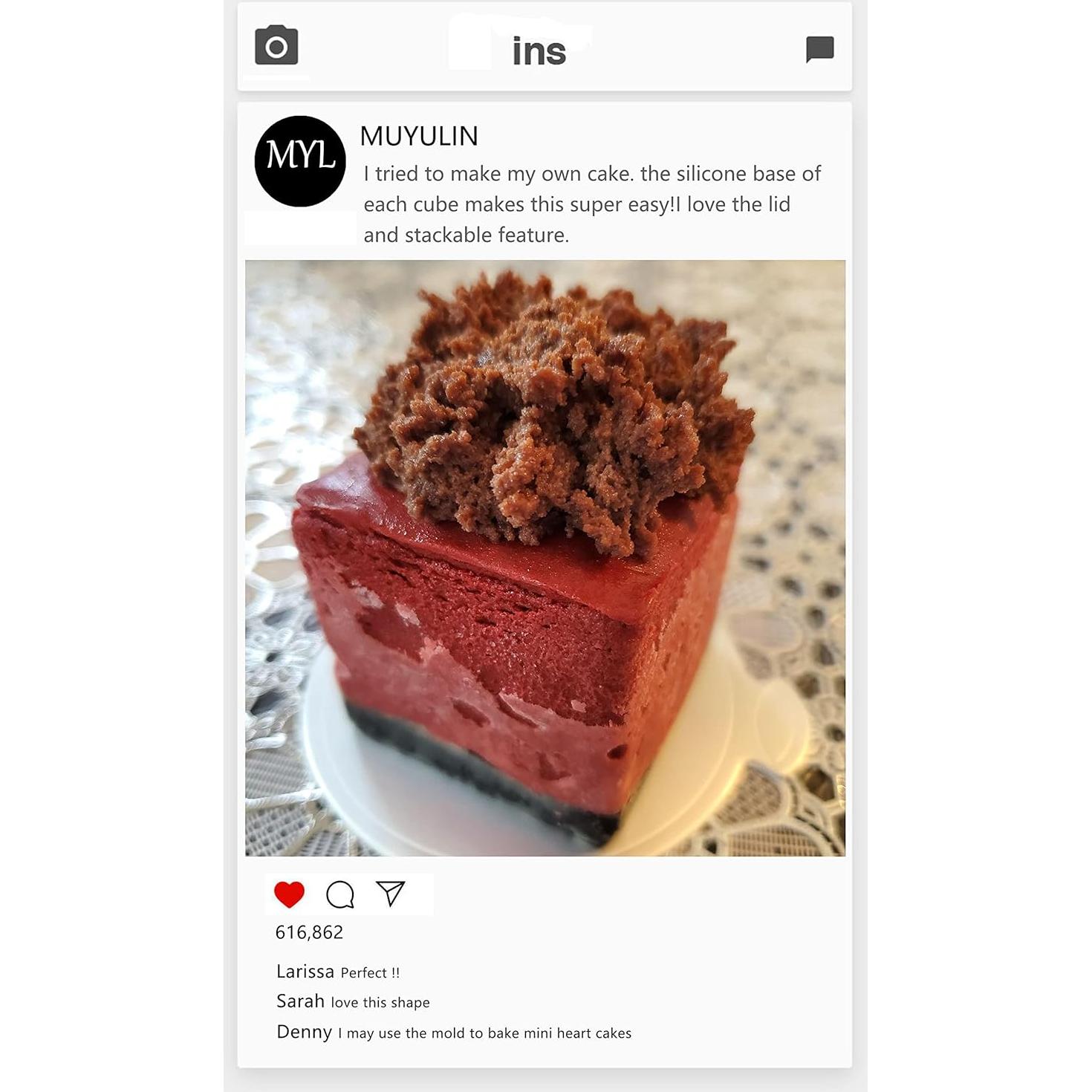 Moldes de Silicona Cuadrados Muyulin, 2 Piezas 8 Cavidades