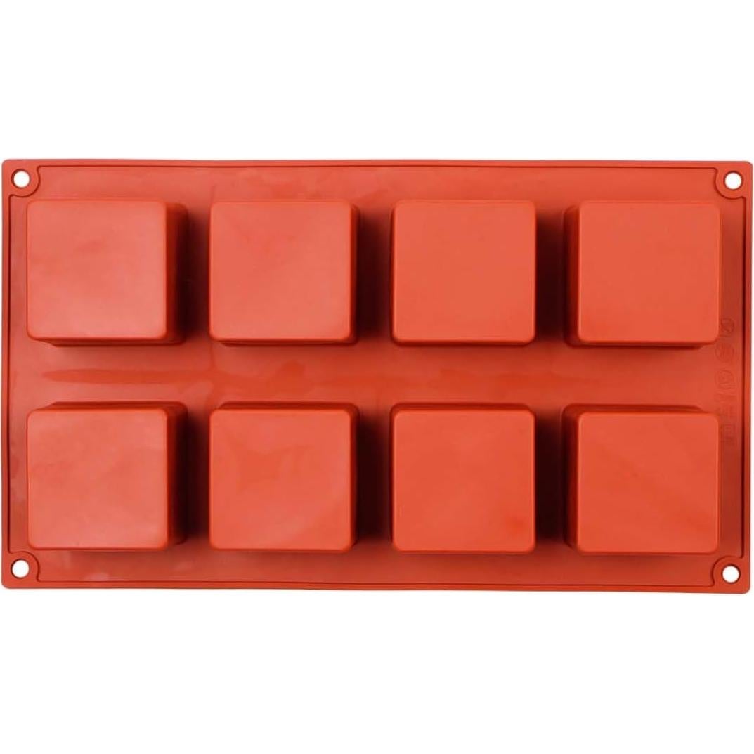 Moldes de Silicona Cuadrados Muyulin, 2 Piezas 8 Cavidades