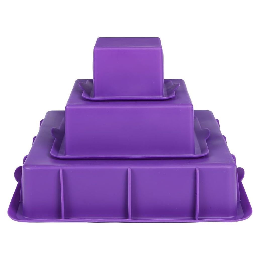 Juego de Moldes Cuadrados Webake de Silicona 3 Niveles 22.86 cm