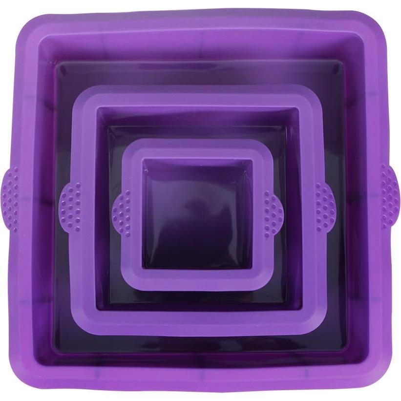 Juego de Moldes Cuadrados Webake de Silicona 3 Niveles 22.86 cm