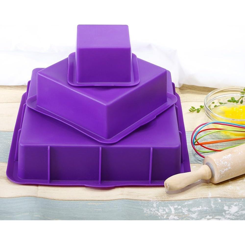 Juego de Moldes Cuadrados Webake de Silicona 3 Niveles 22.86 cm