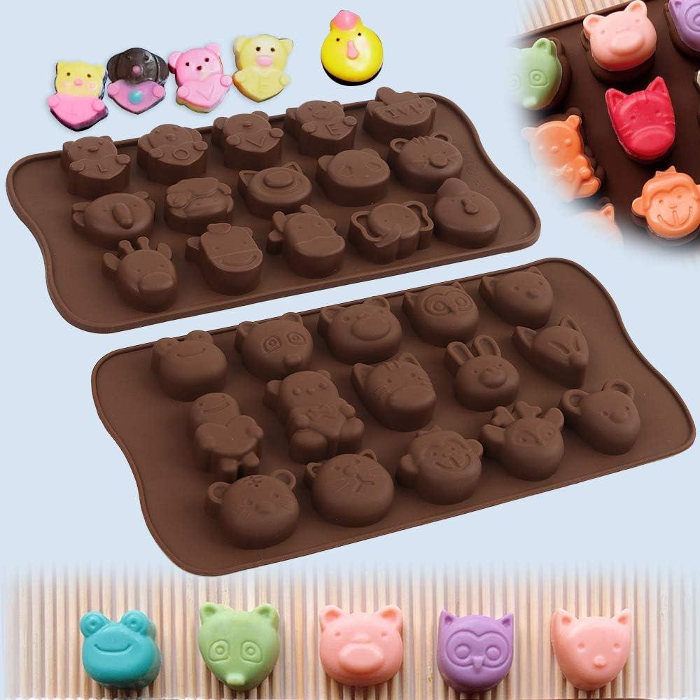 Moldes de Chocolate Silicona Cozihom 4 Pcs Animales
