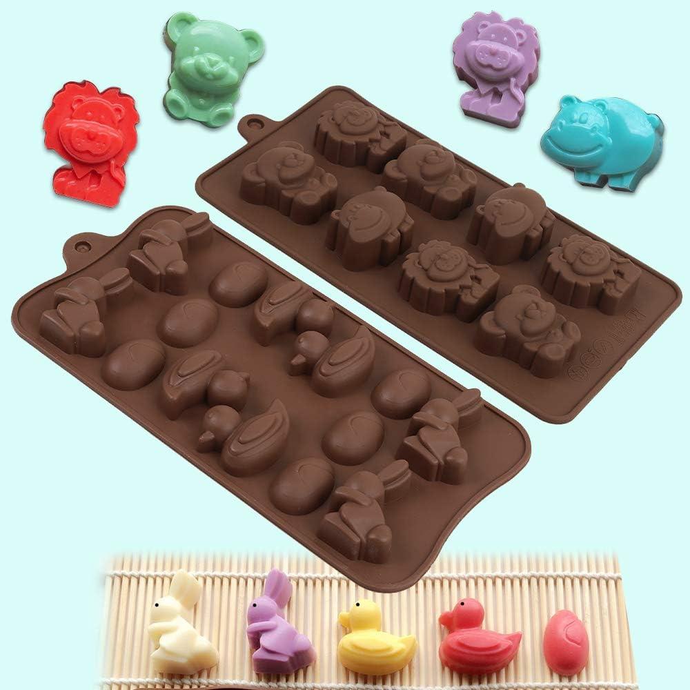 Moldes de Chocolate Silicona Cozihom 4 Pcs Animales