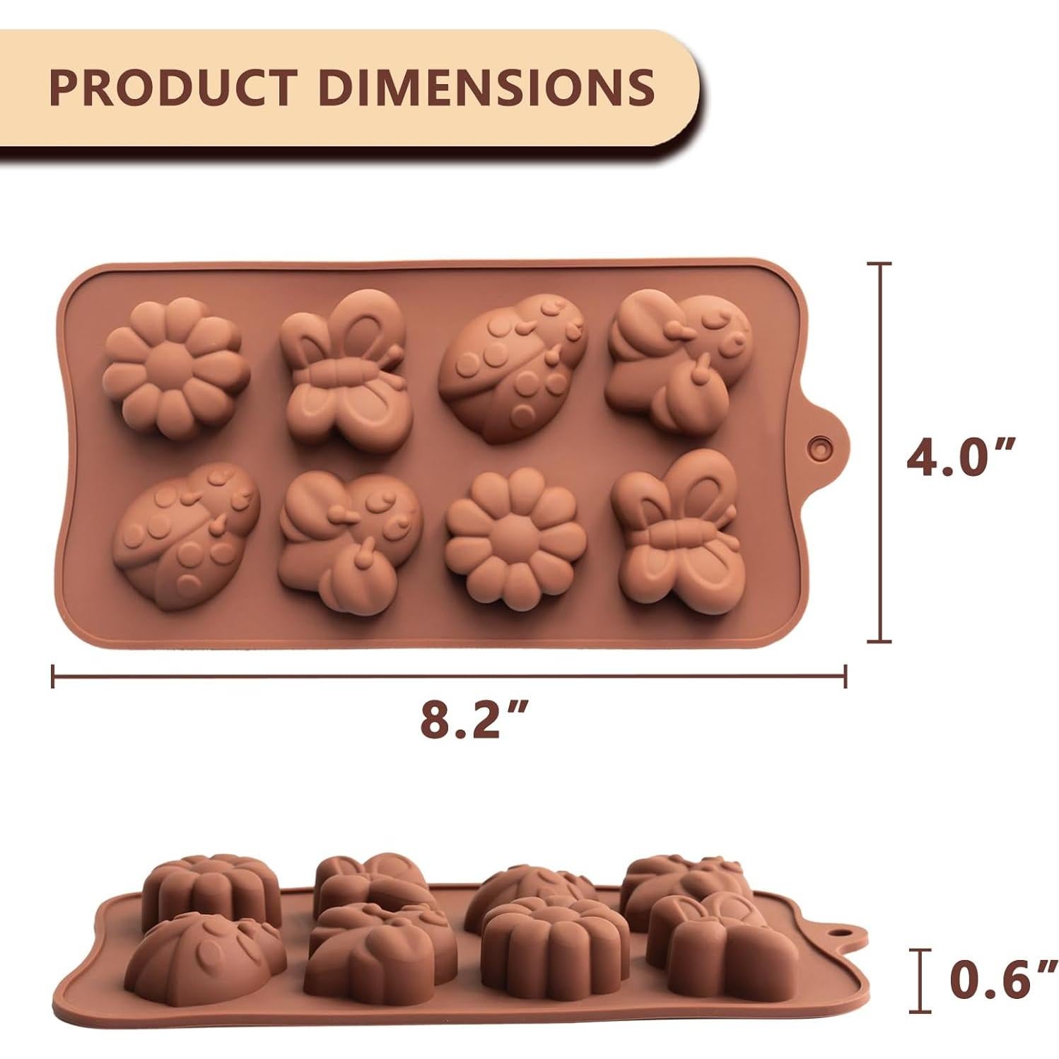 Juego de 6 Moldes de Silicona WARM TIME para Chocolate y Caramelo