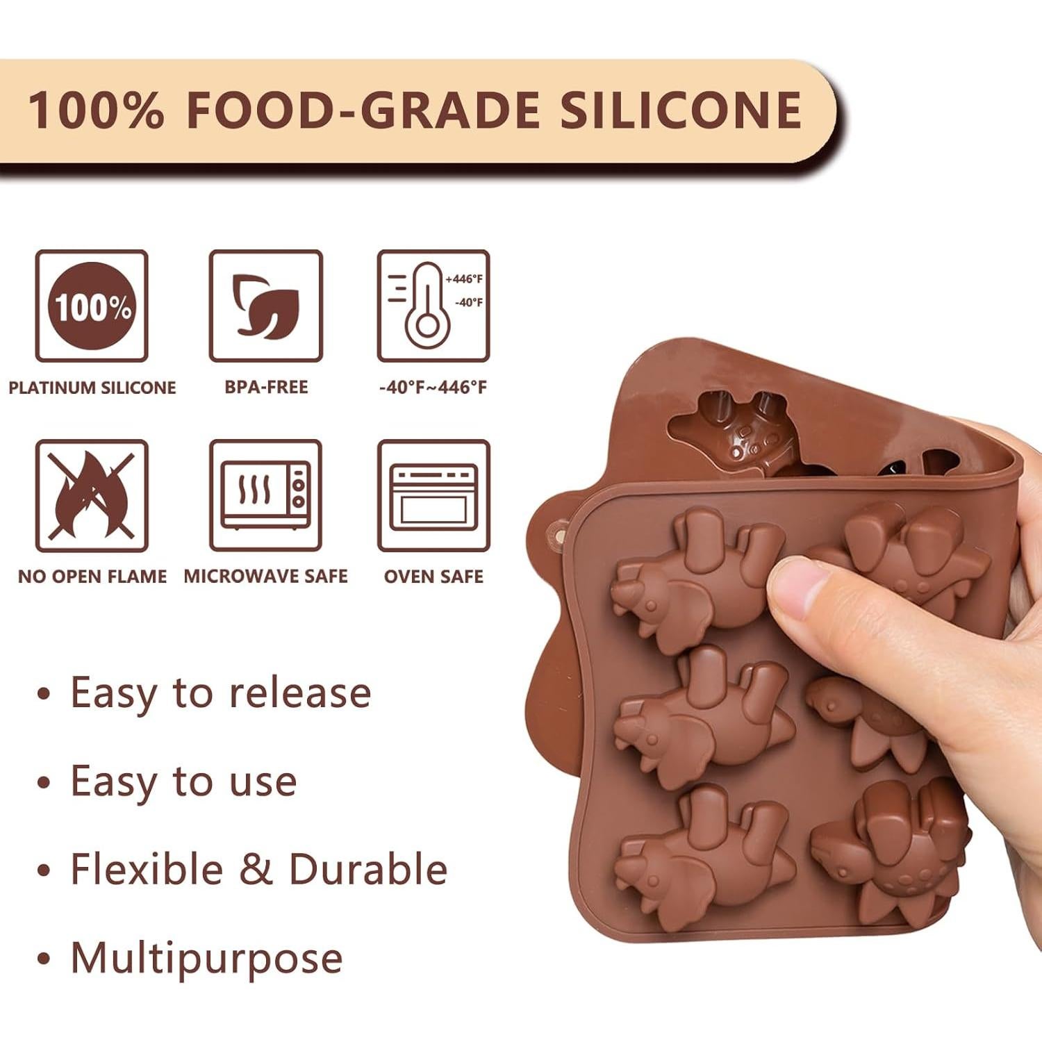 Juego de 6 Moldes de Silicona WARM TIME para Chocolate y Caramelo