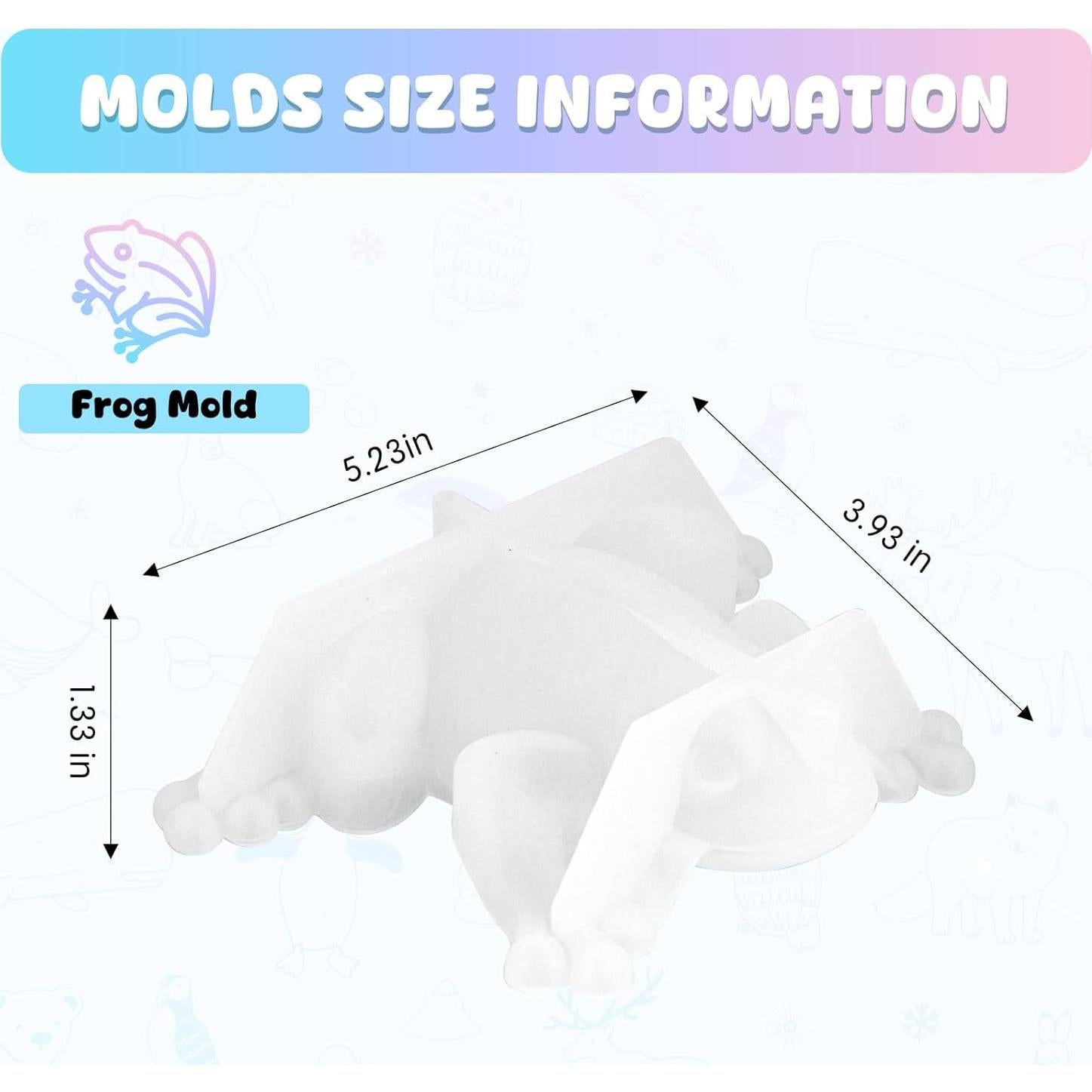 Moldes de Silicona 3D Klfoho para Resina - Rana - 2 Piezas