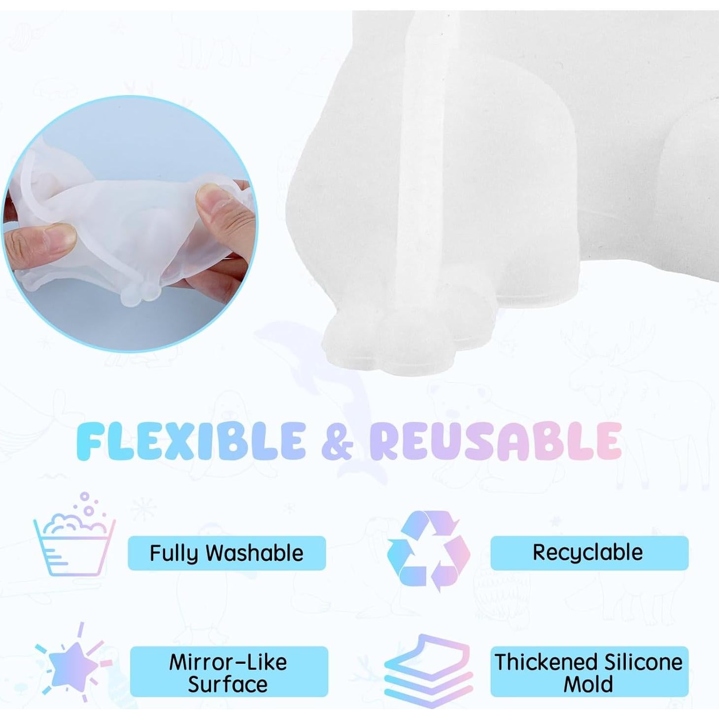 Moldes de Silicona 3D Klfoho para Resina - Rana - 2 Piezas