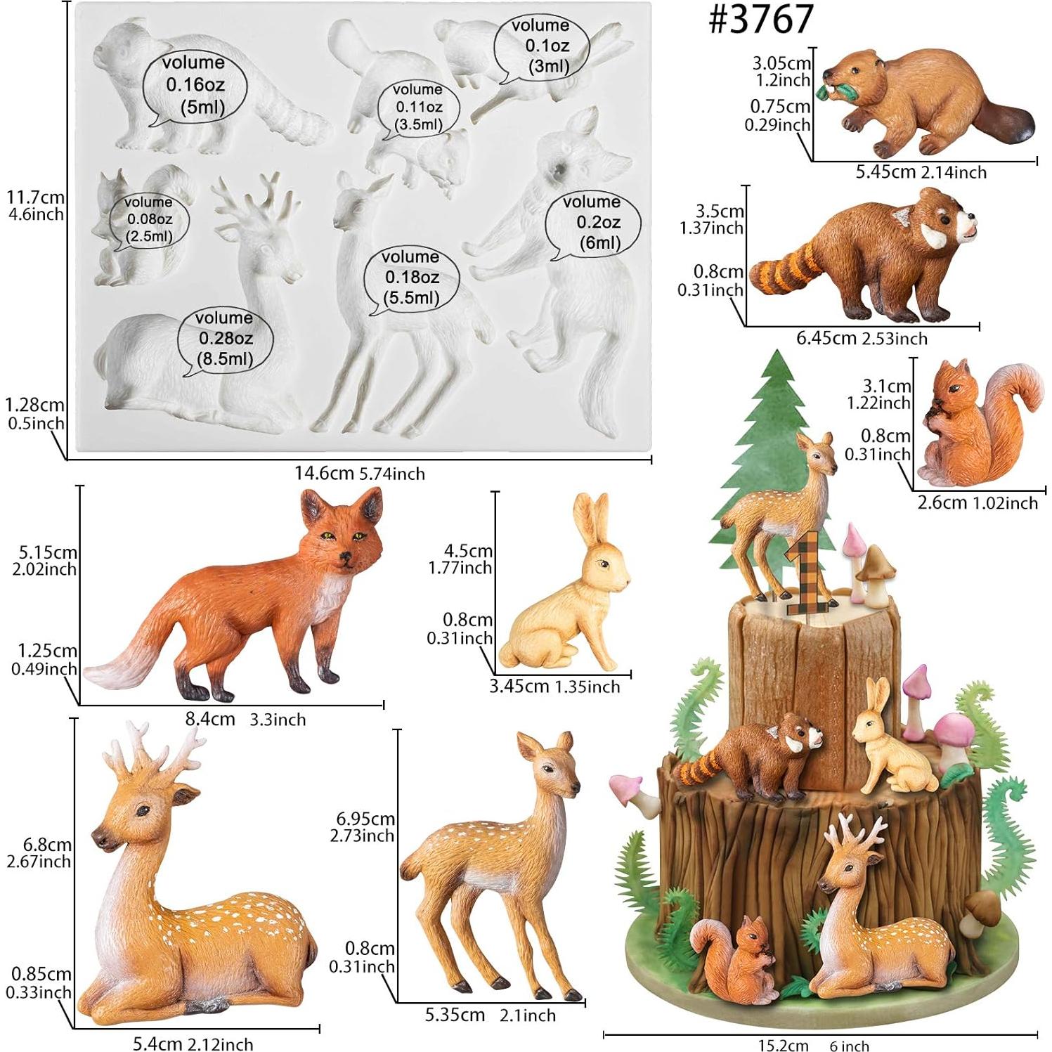 Molde de Silicona FUNSHOWCASE Animales del Bosque 7 Formas