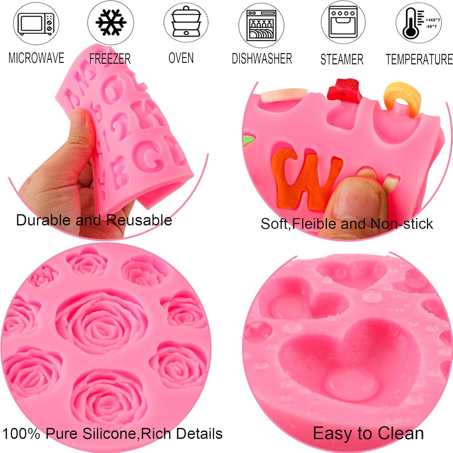 Moldes de Silicona para Letras y Números Couuwick - 5 Piezas