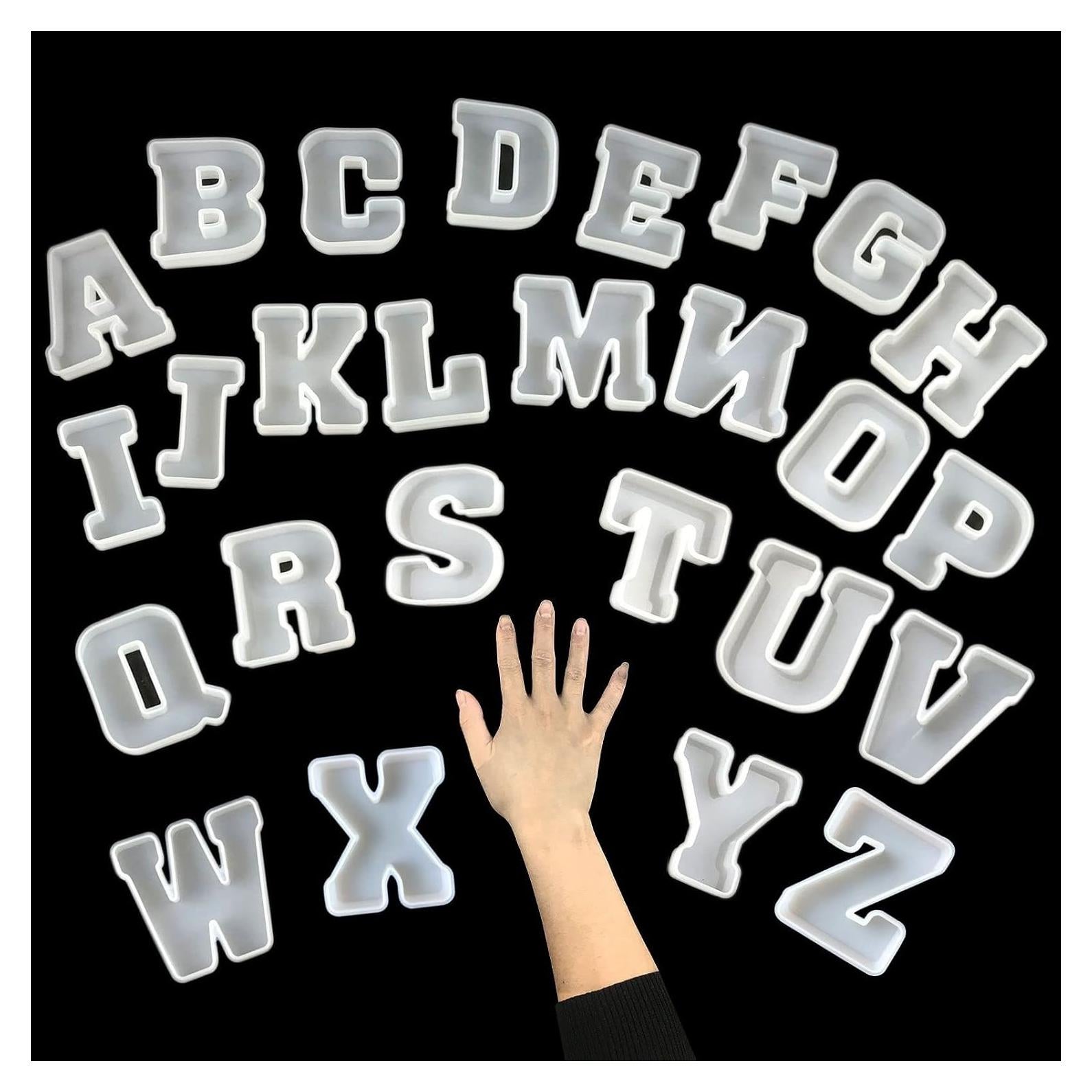 Molde de Silicona ESEDAGE Letras Mayúsculas 26 Piezas 10.9x9.9cm