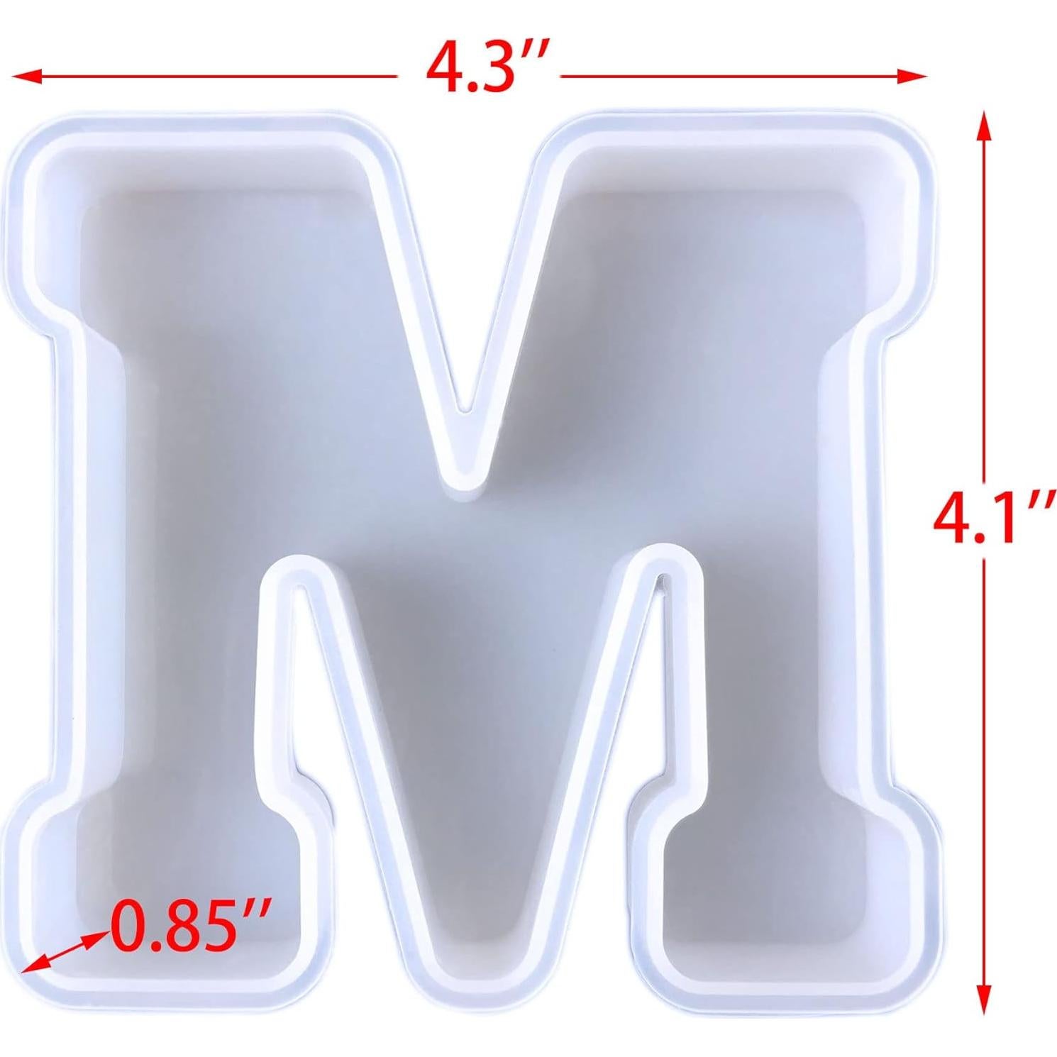 Molde de Silicona ESEDAGE Letras Mayúsculas 26 Piezas 10.9x9.9cm