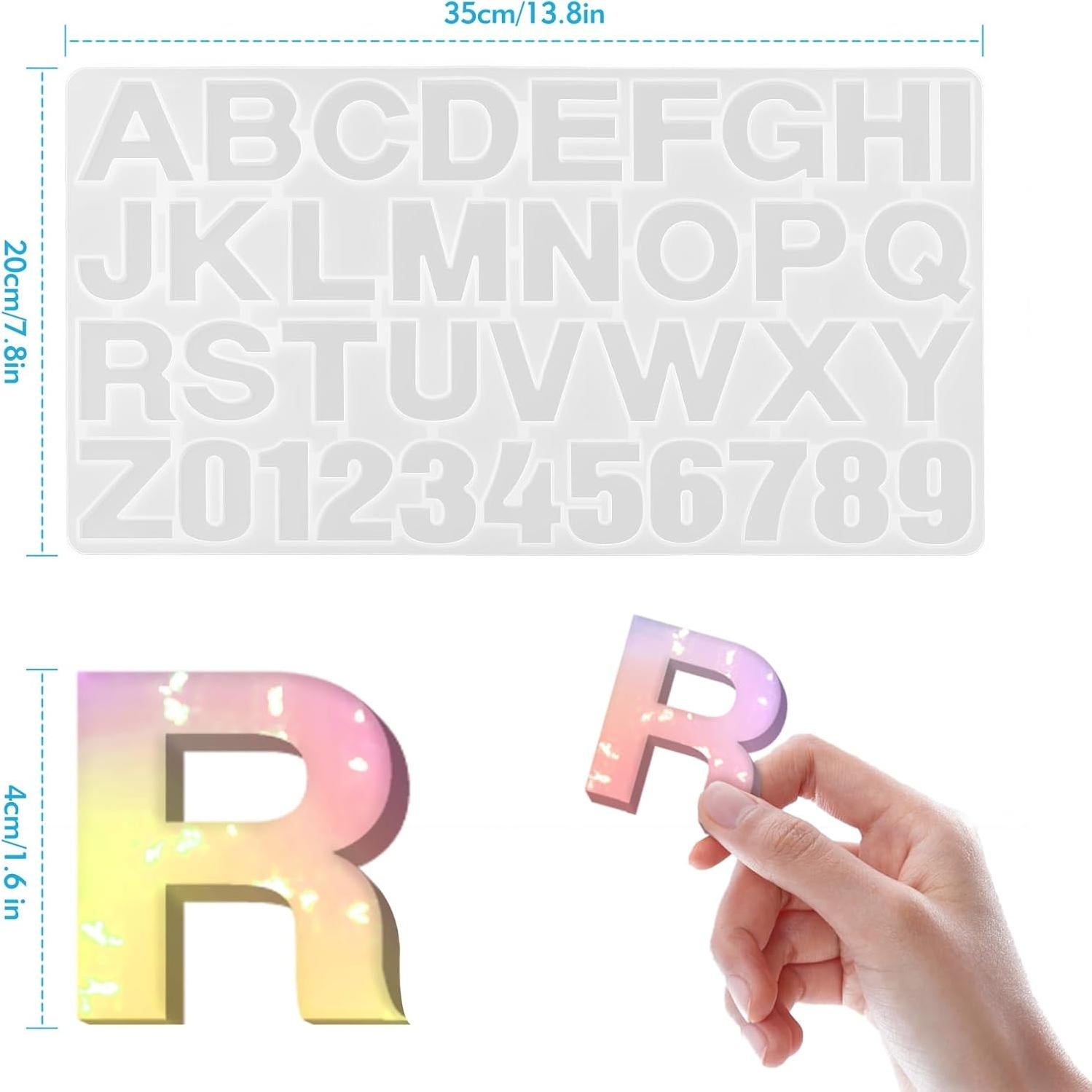 Moldes de Letras y Números de Silicona Tedux 21.84x40.64cm