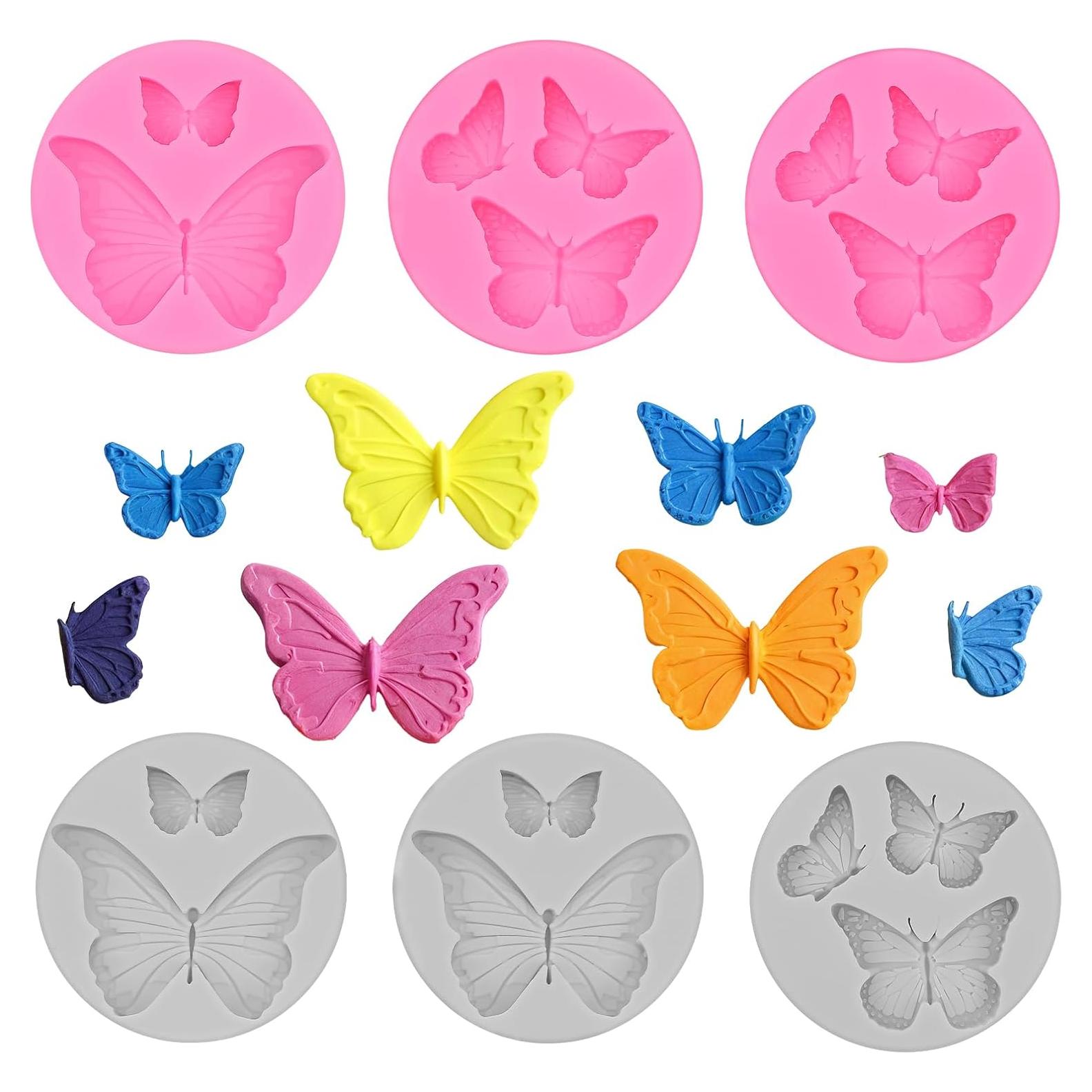 Juego de 6 Moldes de Silicona Mariposa Telooco para Chocolates