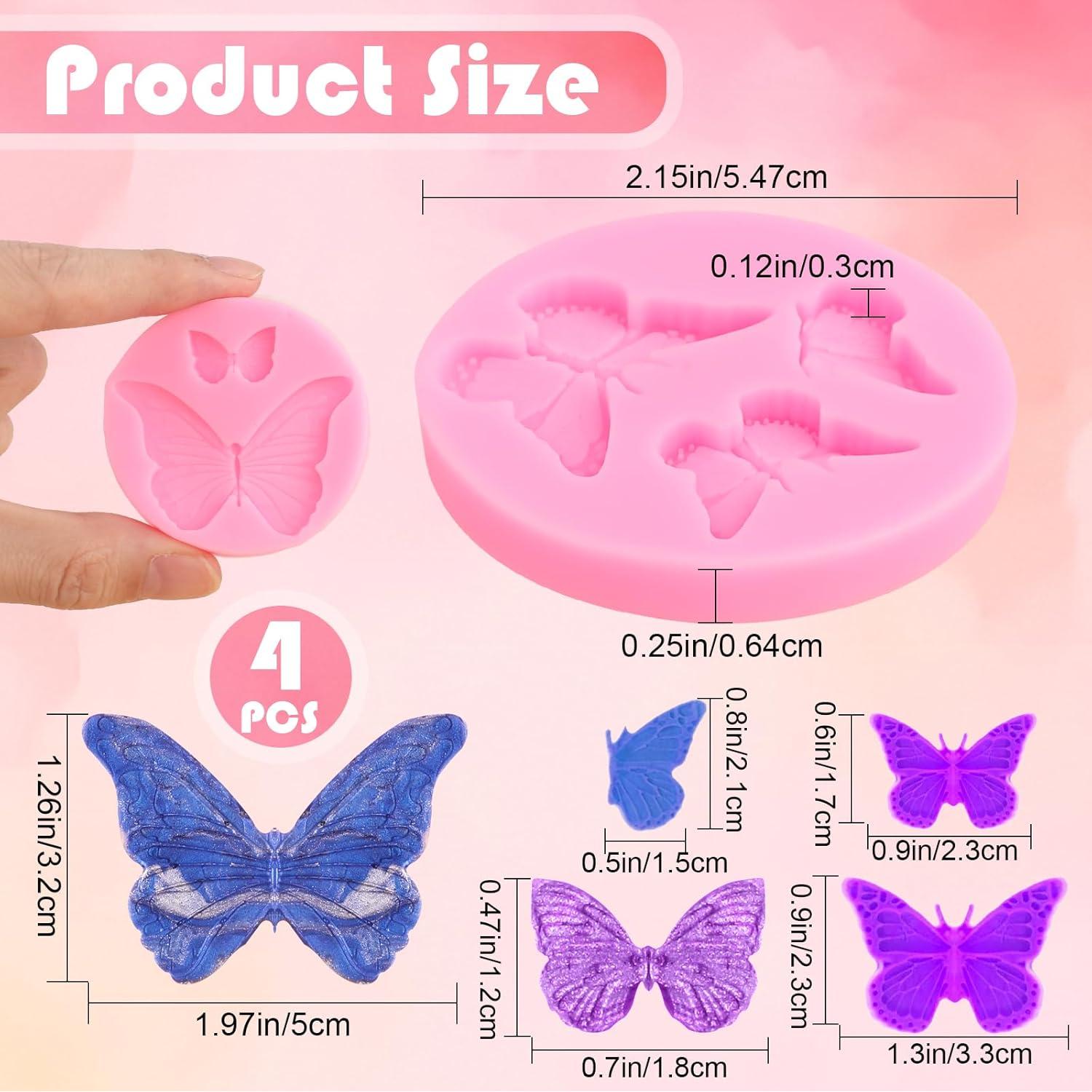 Moldes de Silicona para Chocolate Mariposa Gegraterwa - 4 Pcs