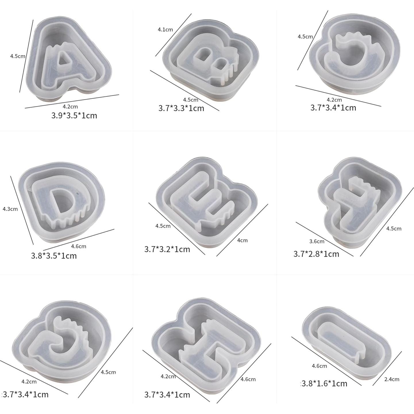 Moldes de Silicona para Velas y Resina 26 Letras EVERELAM