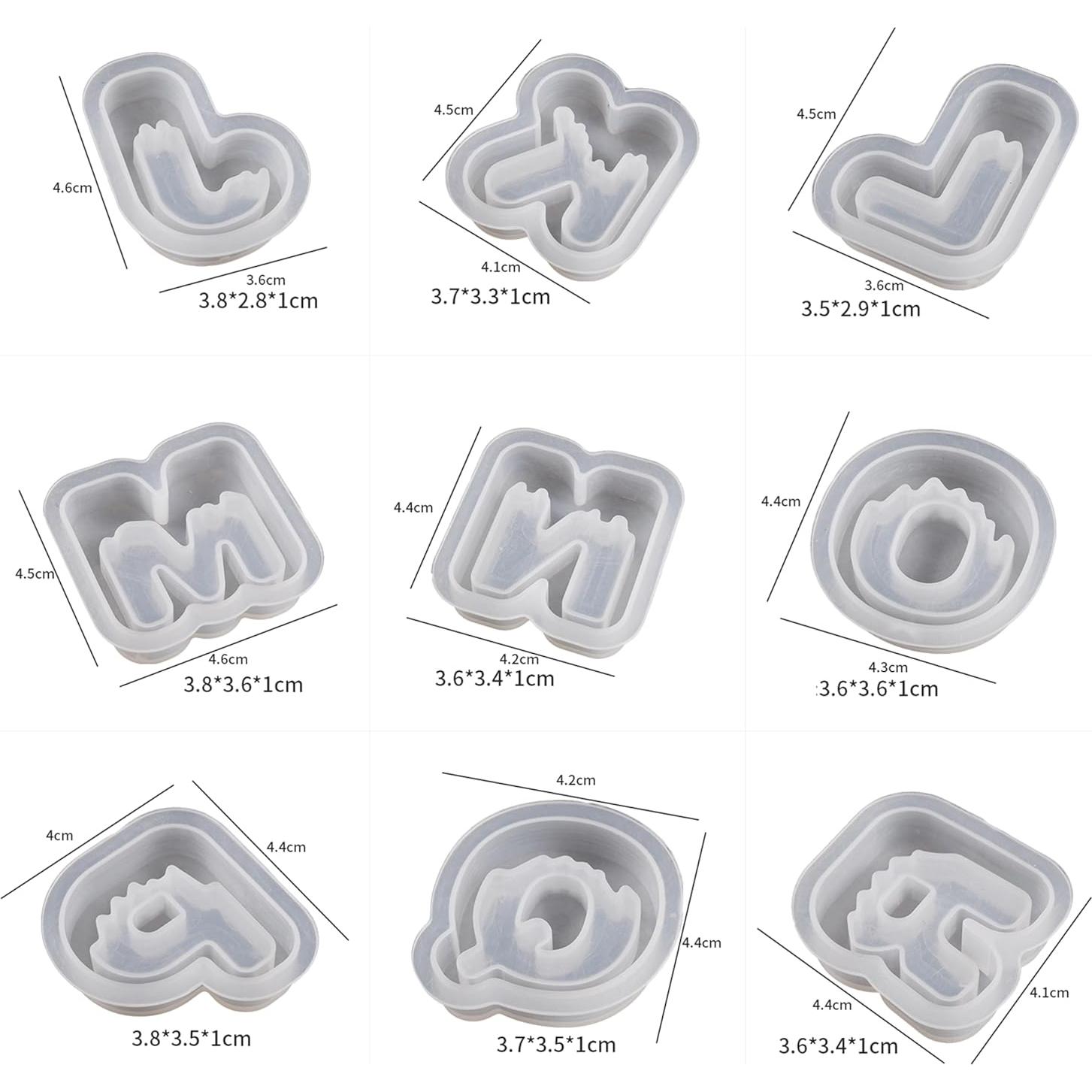 Moldes de Silicona para Velas y Resina 26 Letras EVERELAM