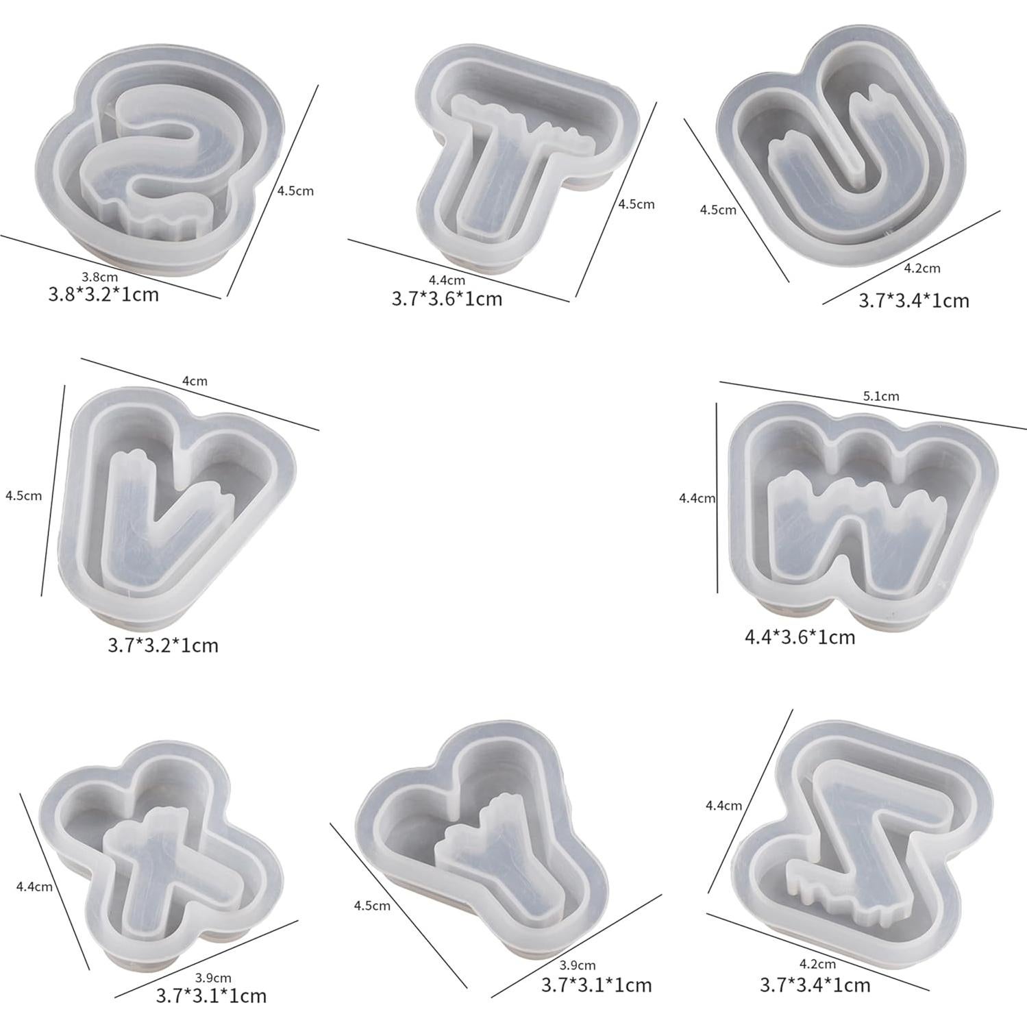 Moldes de Silicona para Velas y Resina 26 Letras EVERELAM