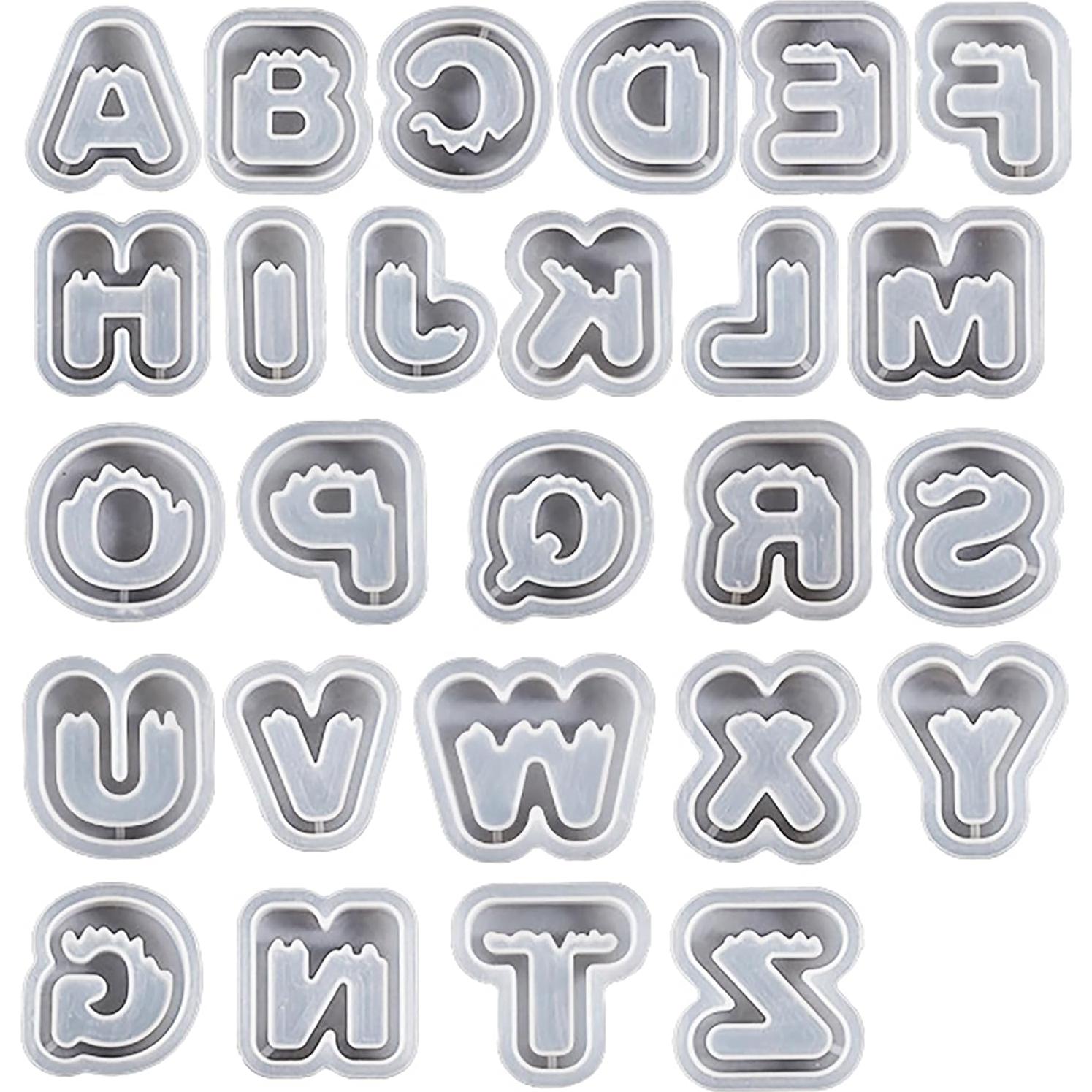 Moldes de Silicona para Velas y Resina 26 Letras EVERELAM