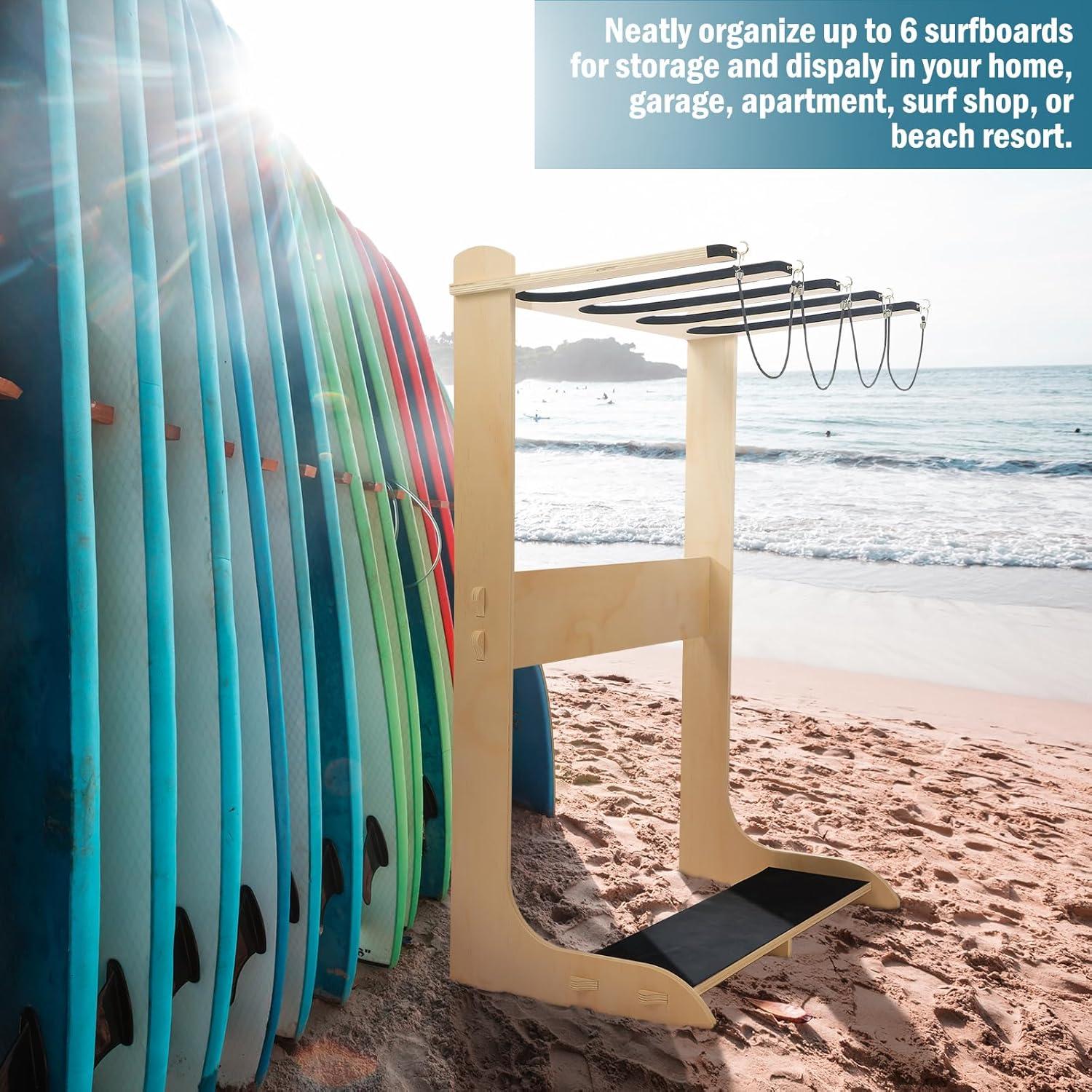 Soporte Vertical para 4 Tablas de Surf Briwooody Negro