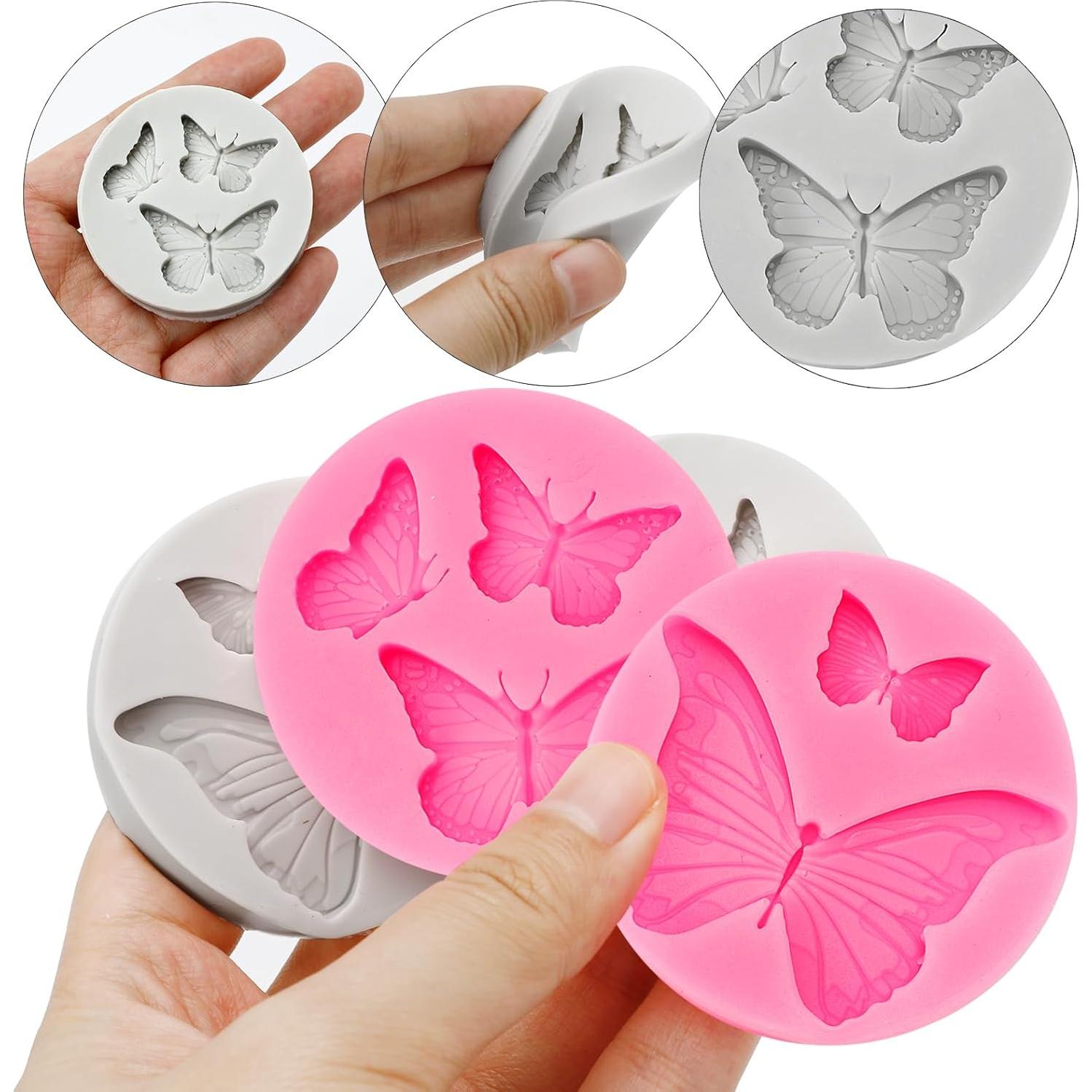 Moldes de Silicona Mariposa 4 Pcs Junwapy para Repostería