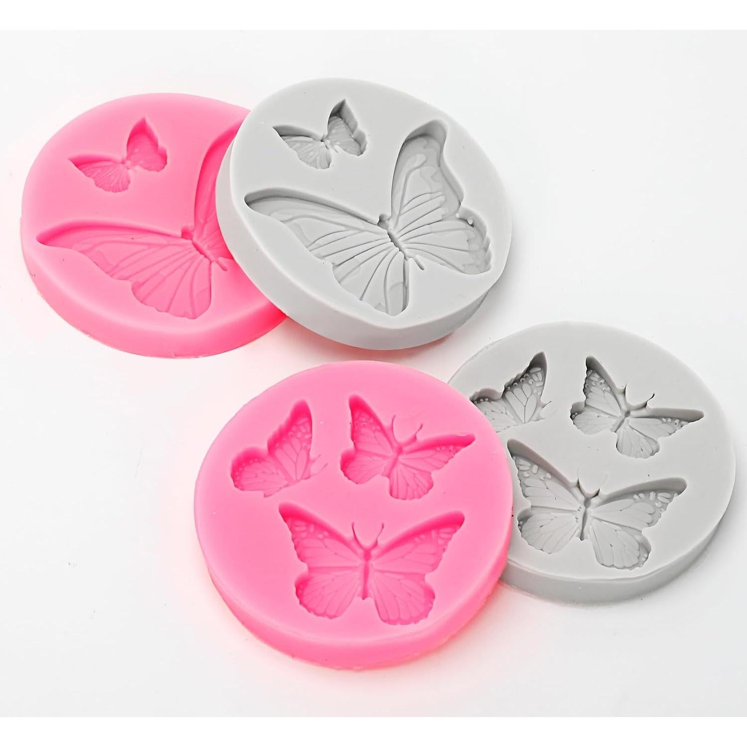 Moldes de Silicona Mariposa 4 Pcs Junwapy para Repostería