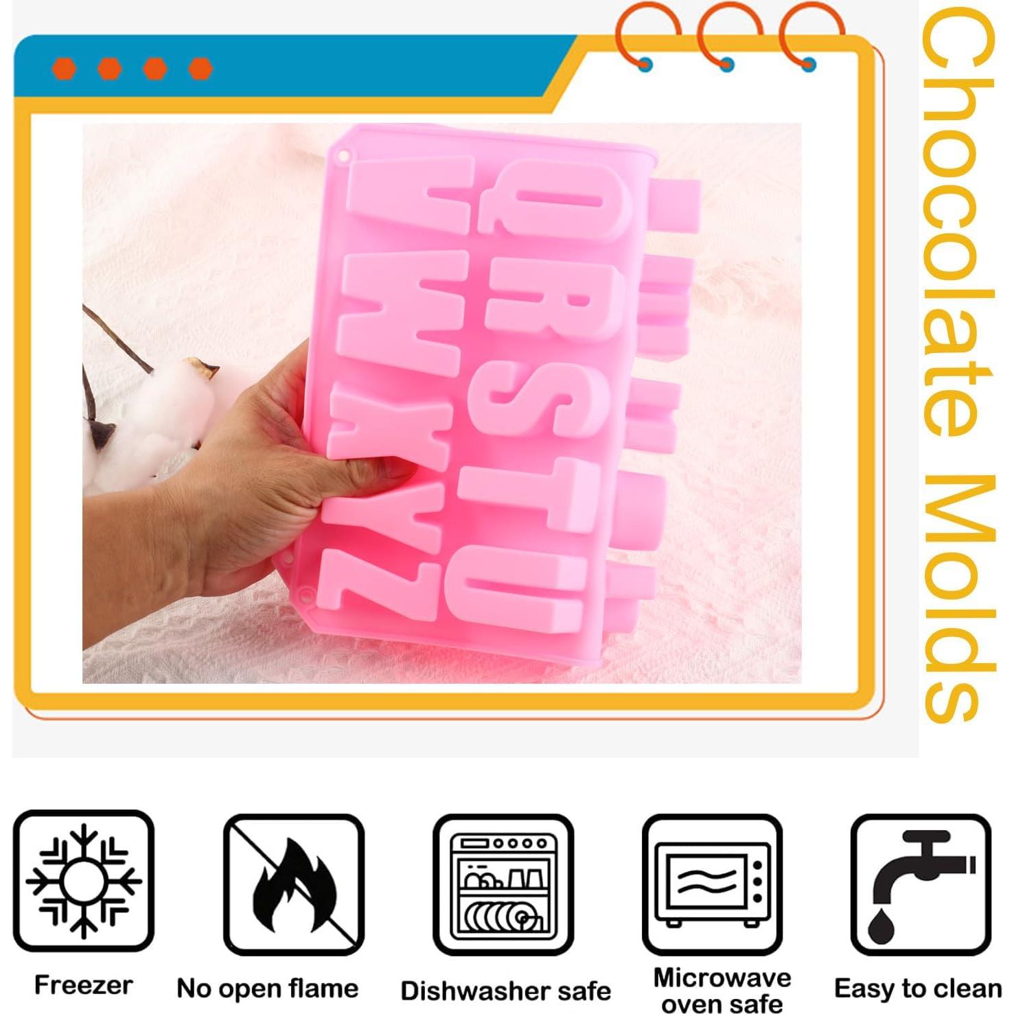 Moldes de Silicona para Chocolate con Letras YIMINGMOLD 26 Cavidades