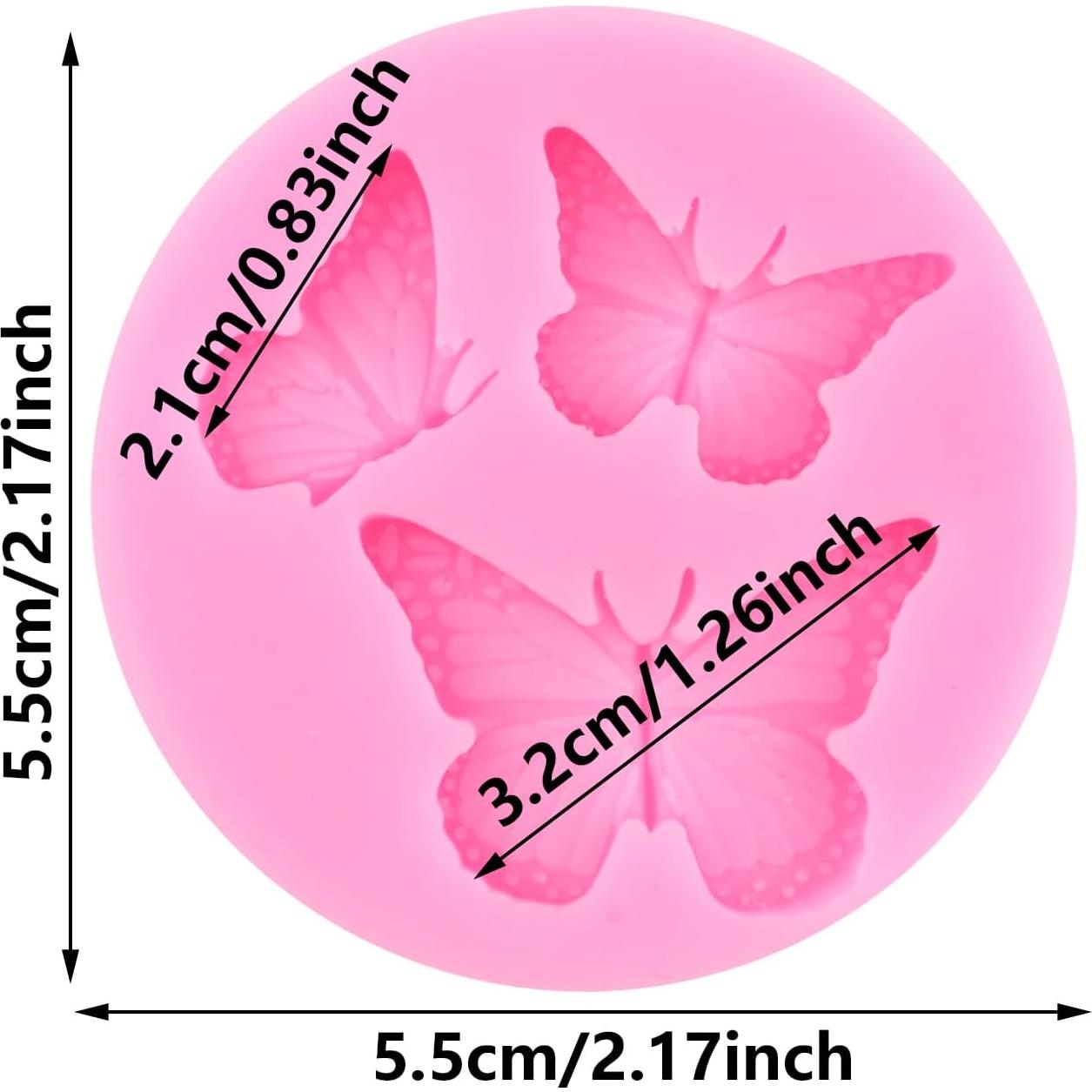 Butterfly Silicone Molds Mini Butterfly Fondant Cake Baking Mold For Cake Decorating Cupcake Topper Candy Chocolate Gum Paste Polymer Clay