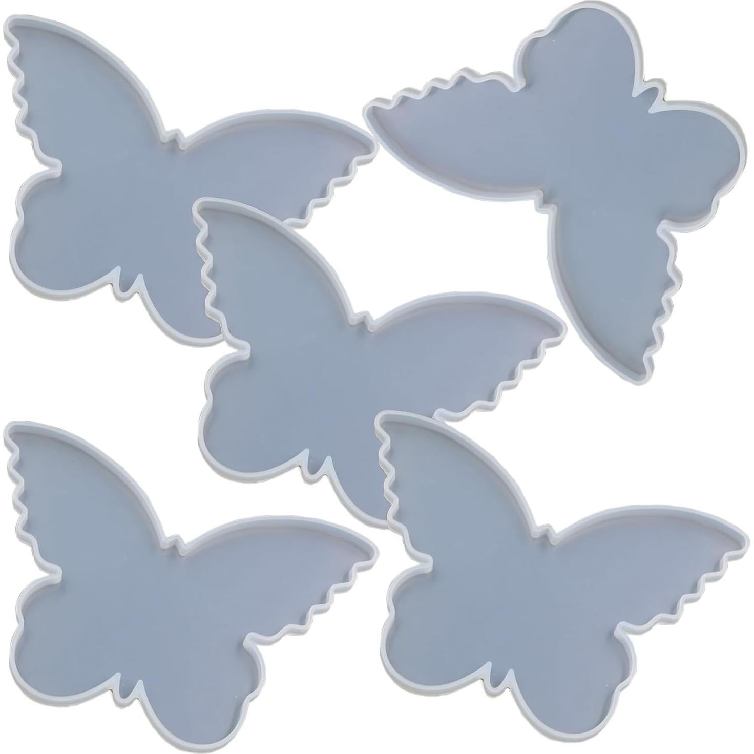 5 Moldes de Silicona para Posavasos Mariposa 17x11 cm QTTLLI