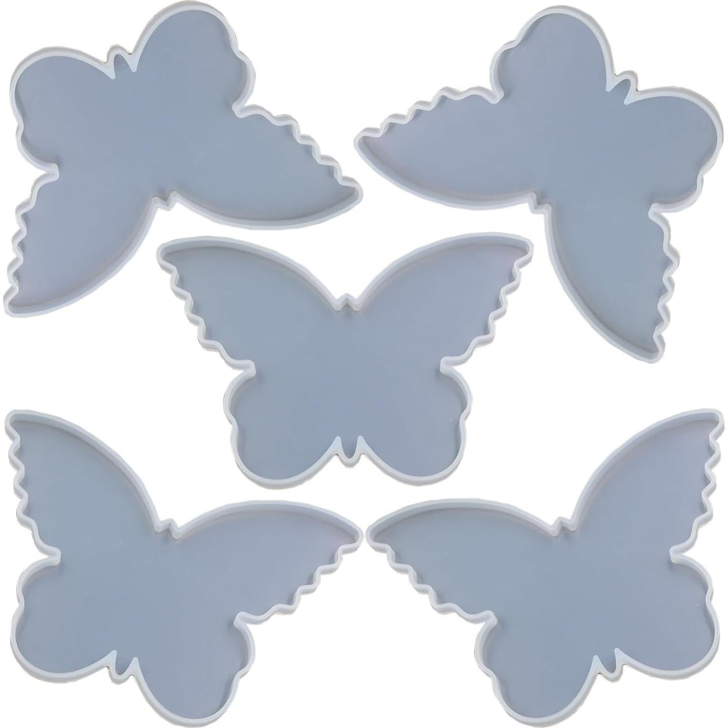 5 Moldes de Silicona para Posavasos Mariposa 17x11 cm QTTLLI